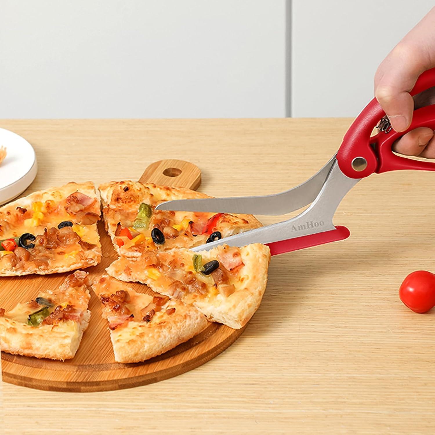 Tijeras para Pizza AmHoo de Acero Inoxidable Rojo 11.43 cm