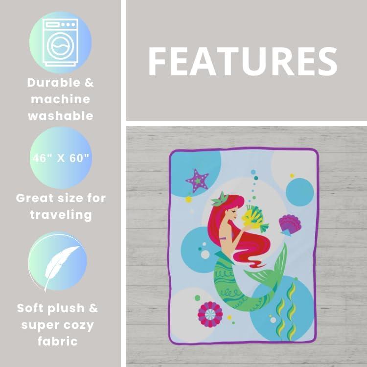 Manta La Sirenita Ariel Franco 116x152 cm Suave Plush