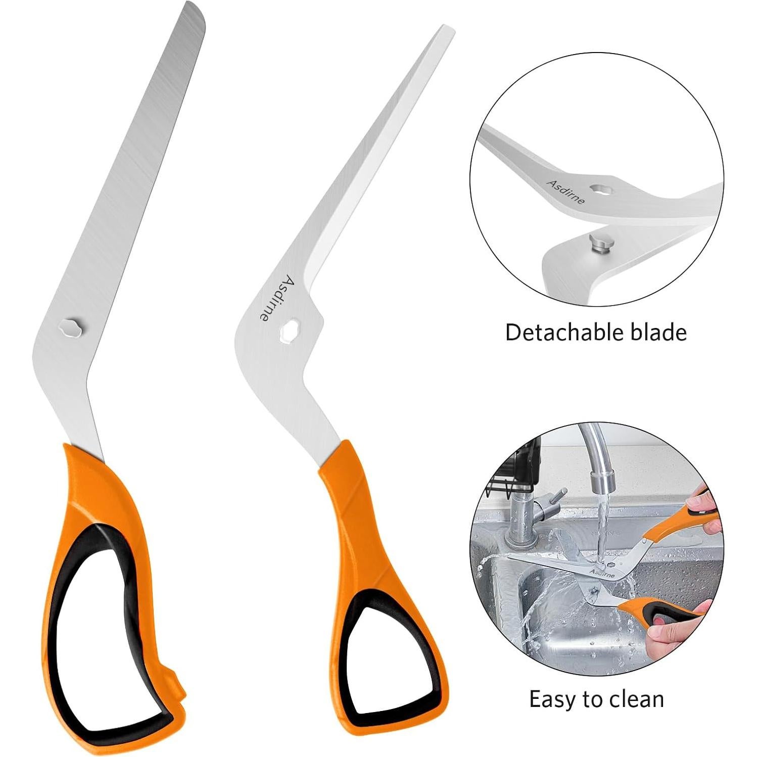 Tijeras para Pizza Asdirne 27 cm Acero Inoxidable Negro/Naranja