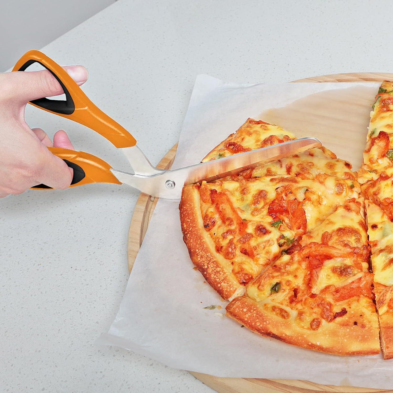 Tijeras para Pizza Asdirne 27 cm Acero Inoxidable Negro/Naranja