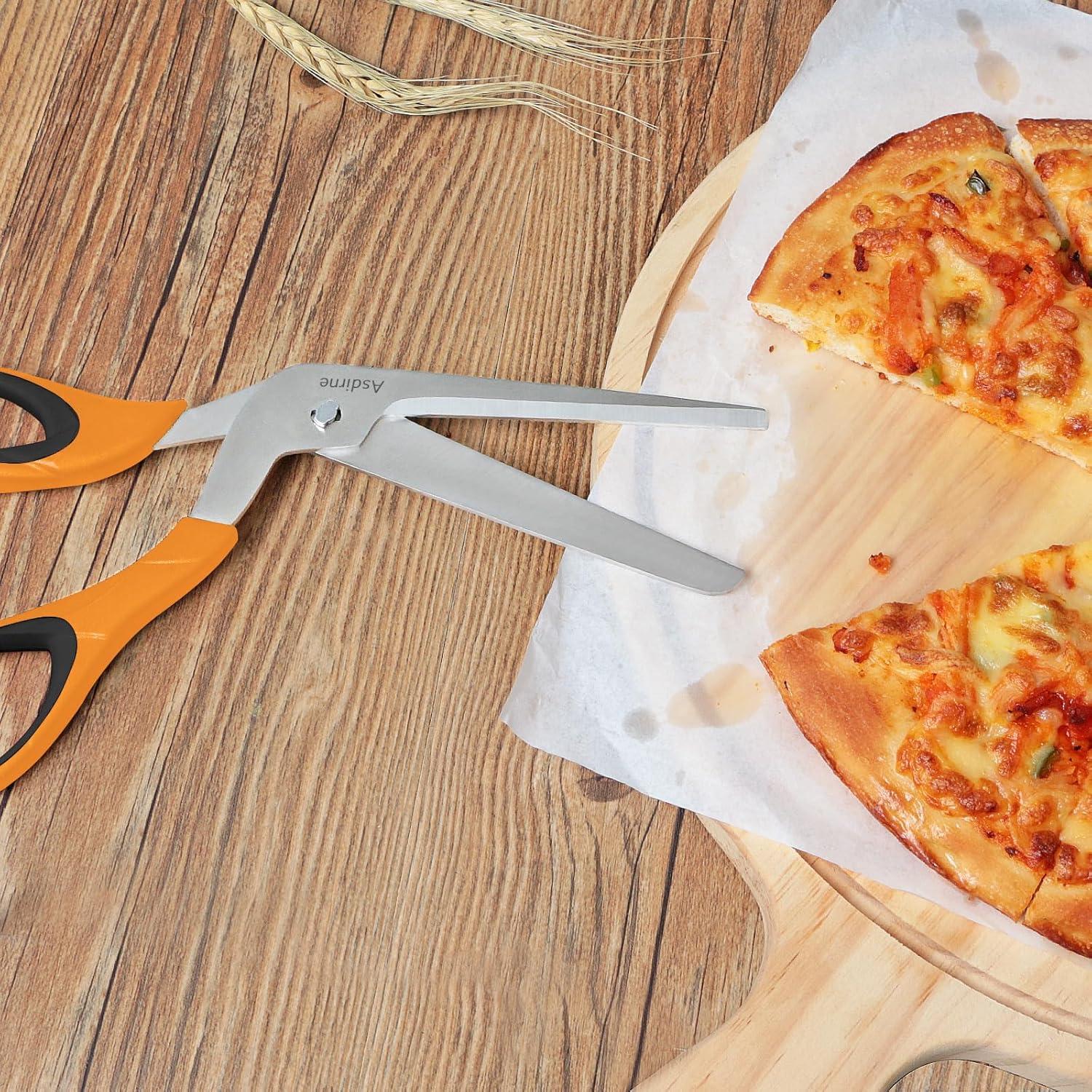 Tijeras para Pizza Asdirne 27 cm Acero Inoxidable Negro/Naranja