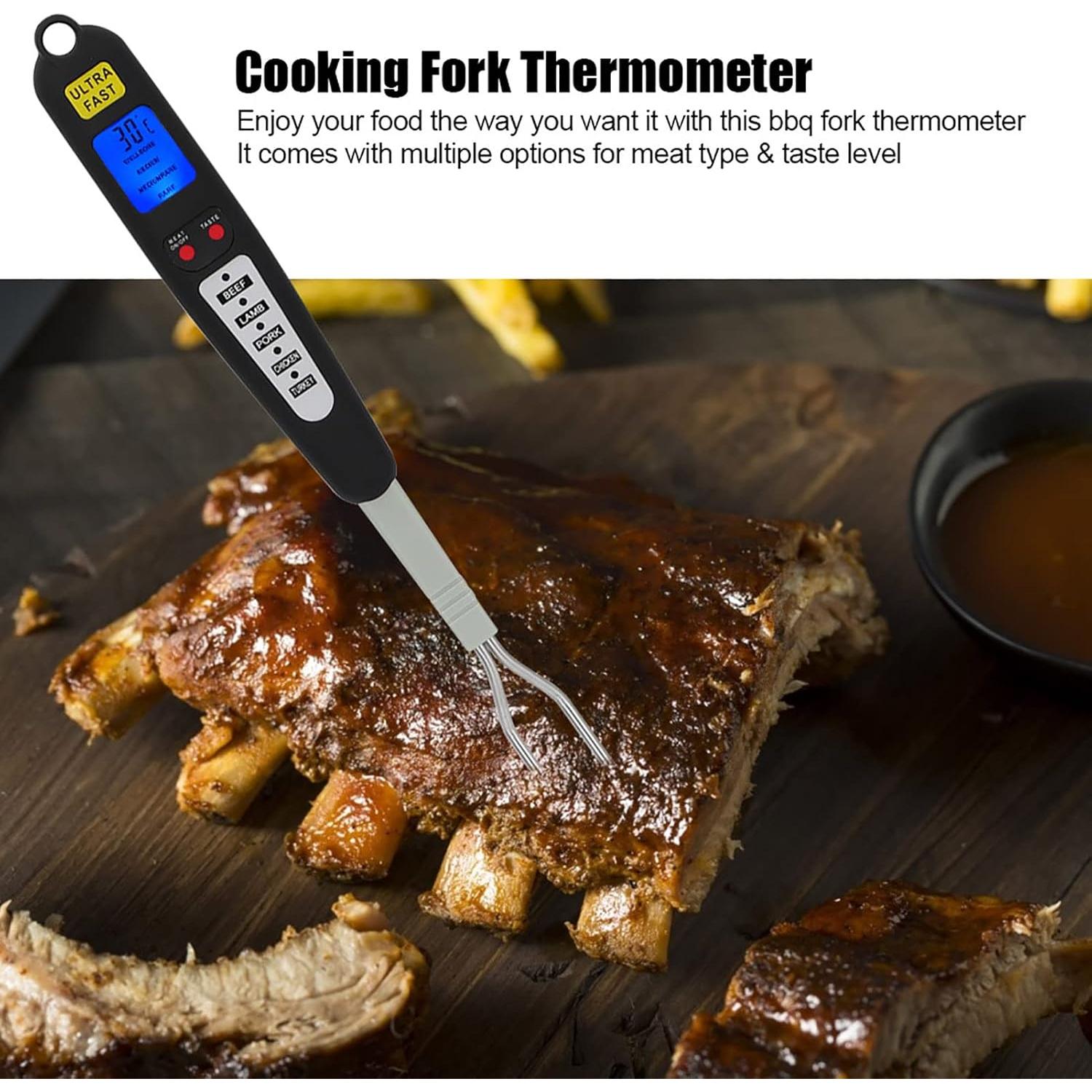 Termómetro Digital de Carne NOENNULL con Tenedor y Pantalla LCD