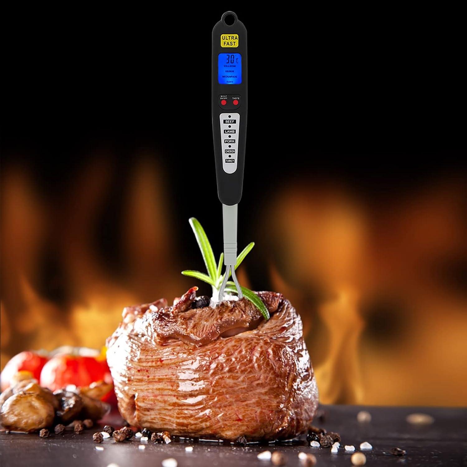 Termómetro Digital de Carne NOENNULL con Tenedor y Pantalla LCD