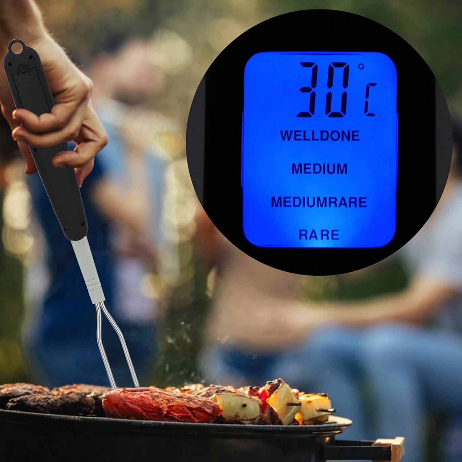 Termómetro Digital de Carne NOENNULL con Tenedor y Pantalla LCD
