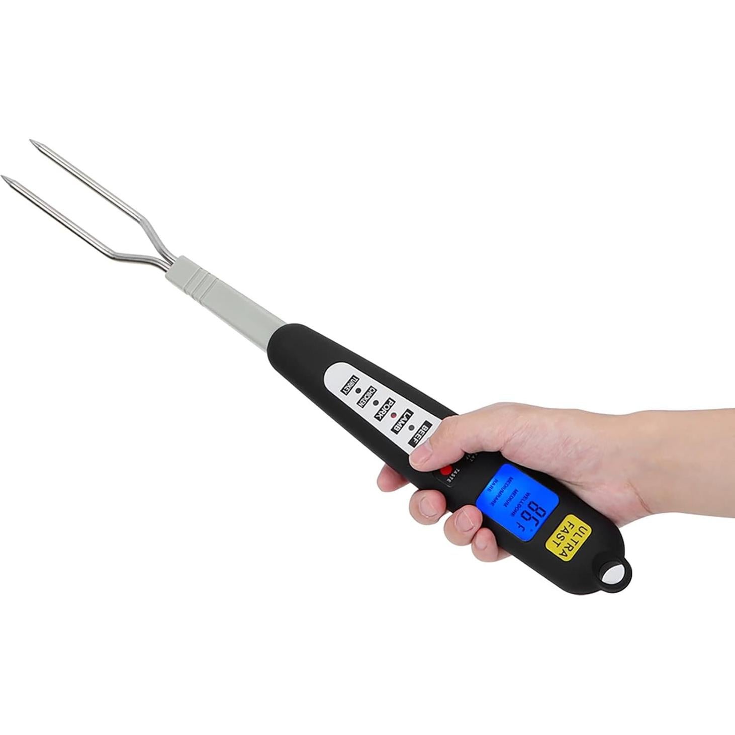 Termómetro Digital de Carne NOENNULL con Tenedor y Pantalla LCD