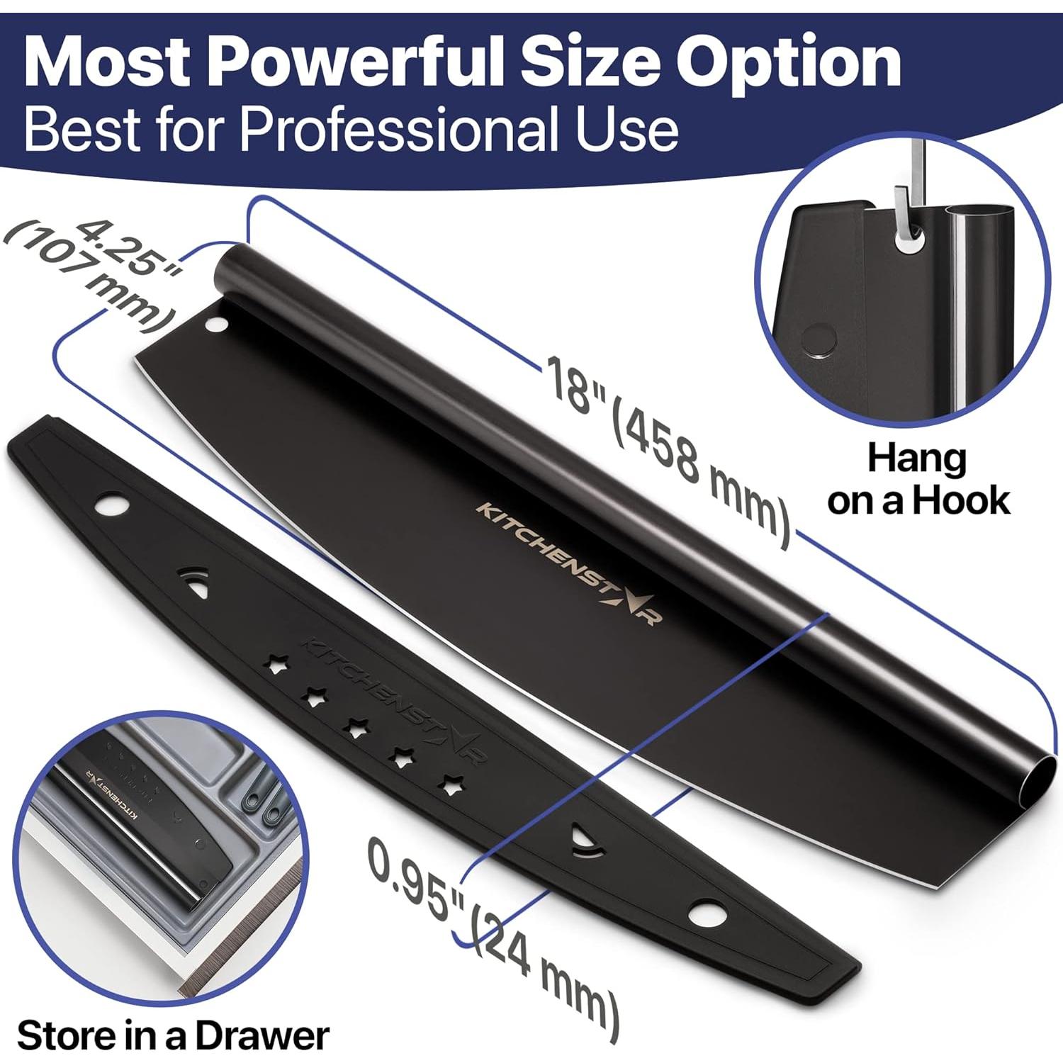 Cortador de Pizza KitchenStar 45.72 cm Acero Inoxidable Negro