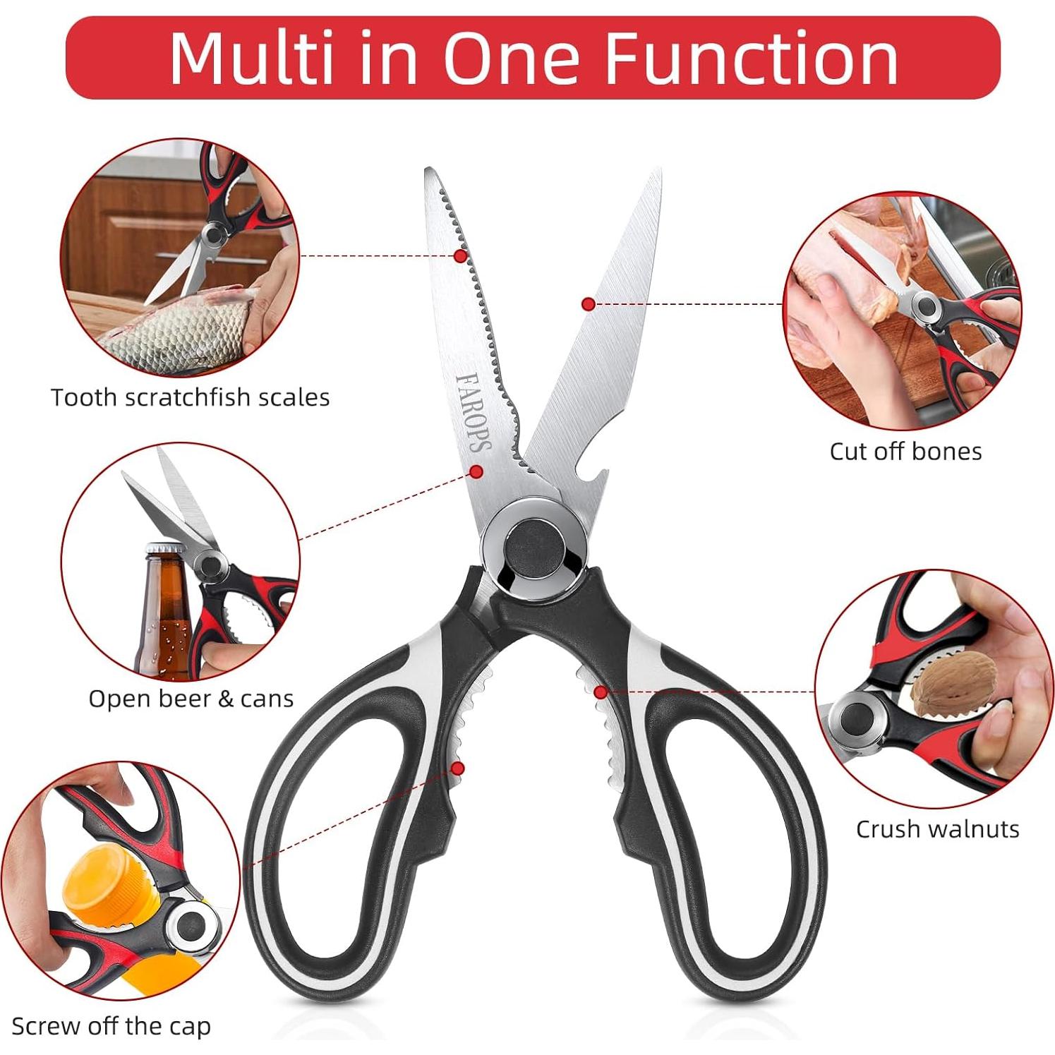 Tijeras de Cocina Multifuncionales FAROPS 20.8 cm Acero Inoxidable