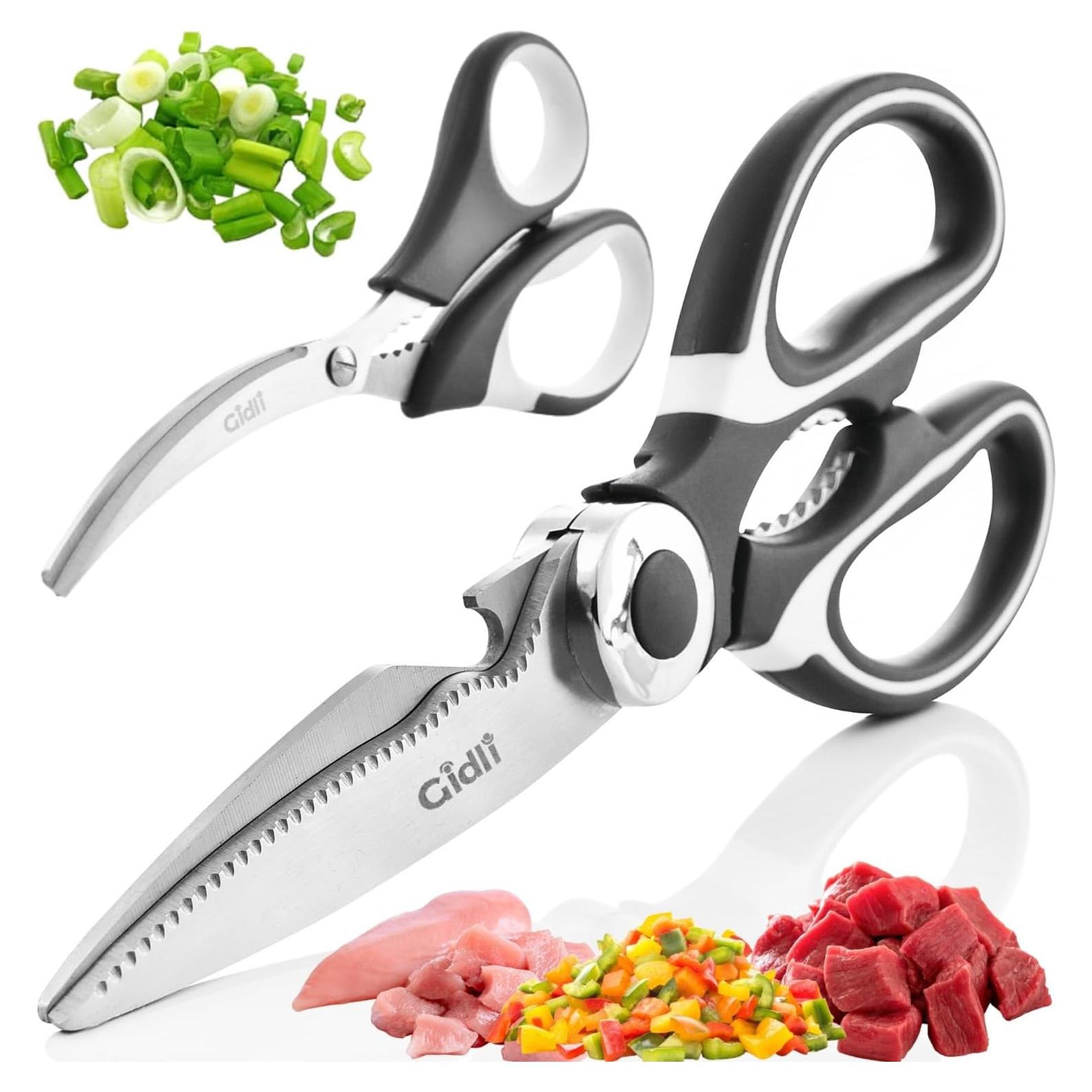 Tijeras de Cocina Gidli - Acero Inoxidable Ultra Afiladas - 2 Unidades