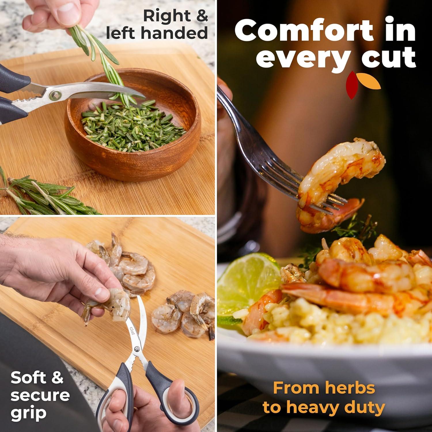 Tijeras de Cocina Gidli - Acero Inoxidable Ultra Afiladas - 2 Unidades