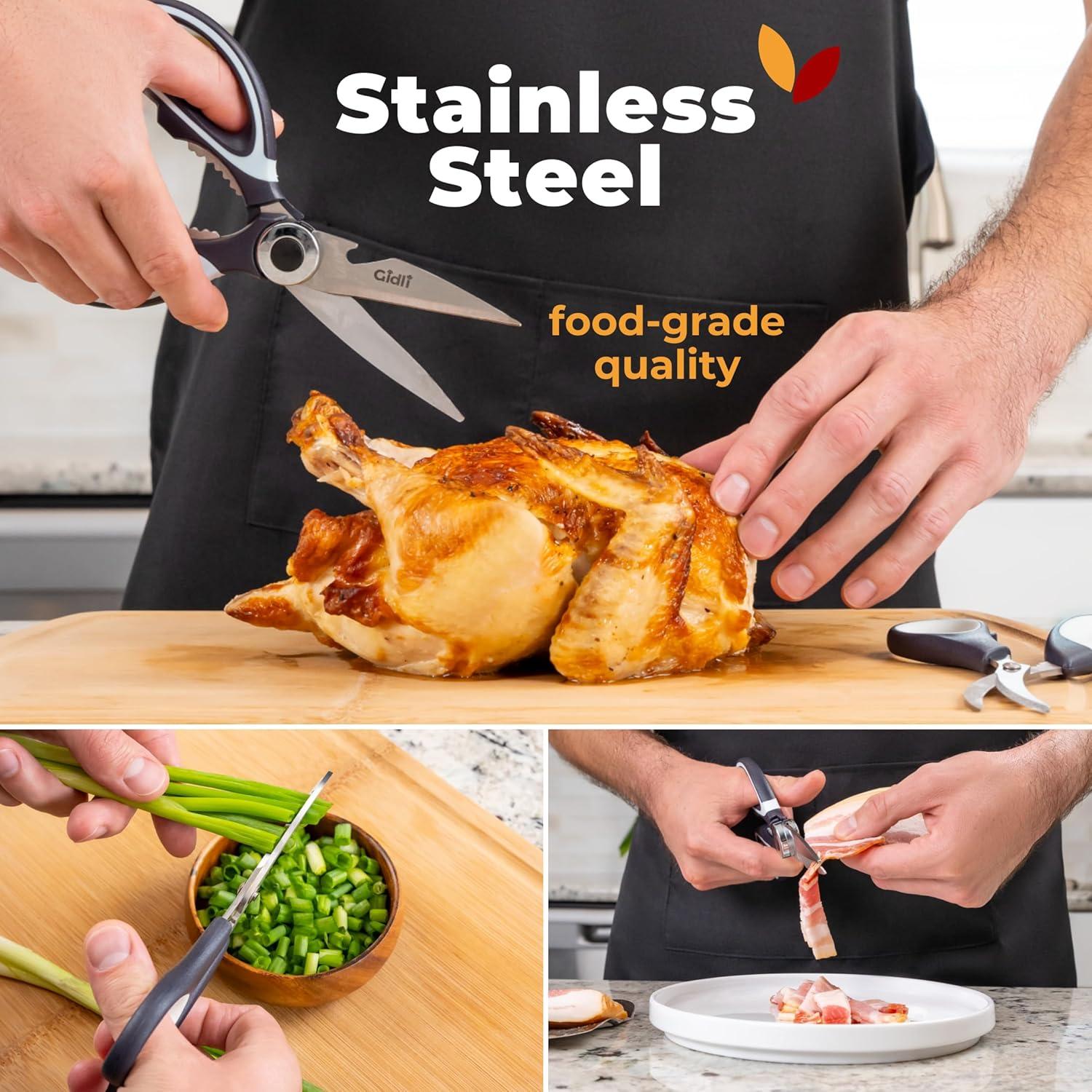 Tijeras de Cocina Gidli - Acero Inoxidable Ultra Afiladas - 2 Unidades