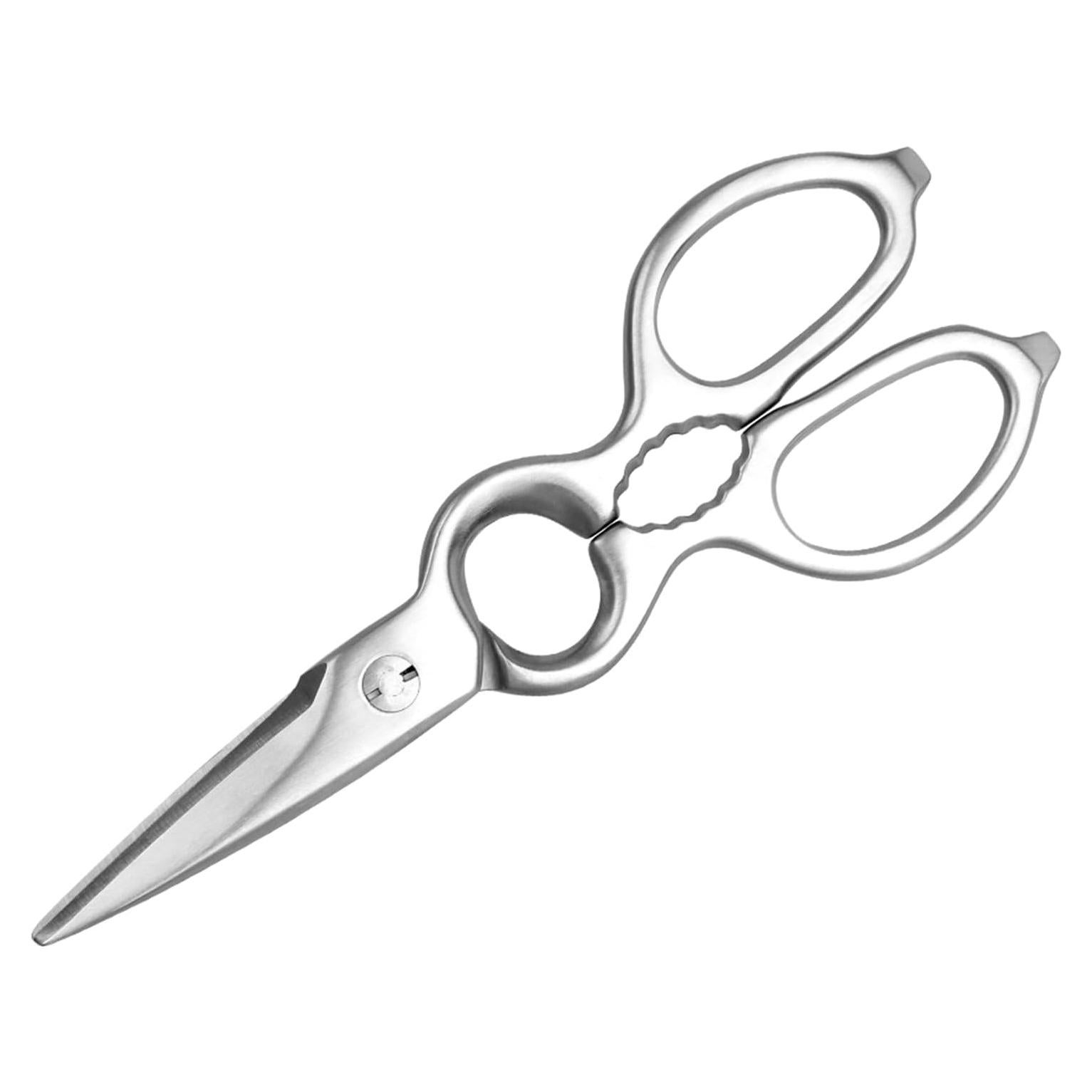 Upgraded Version of Kitchen Scissors Full Tang Stainless Steel Kitchen Shears Come Apart Food Scissors for Pizza Meat Bone Cutting Scissor Heavy Duty Metal Shears, Silver