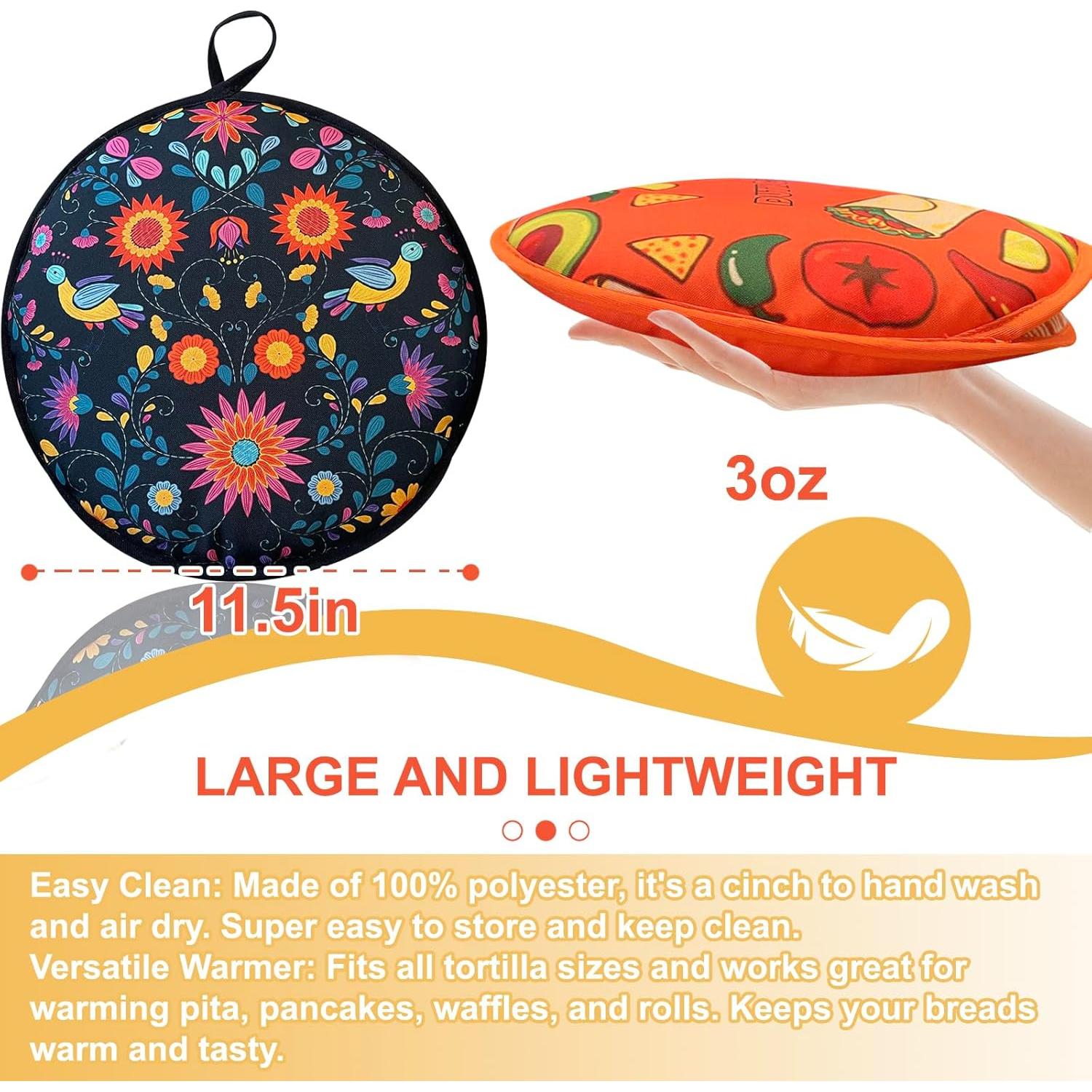 2 Calentadores de Tortilla Duthcbw Grandes Aislantes Naranja/Negro