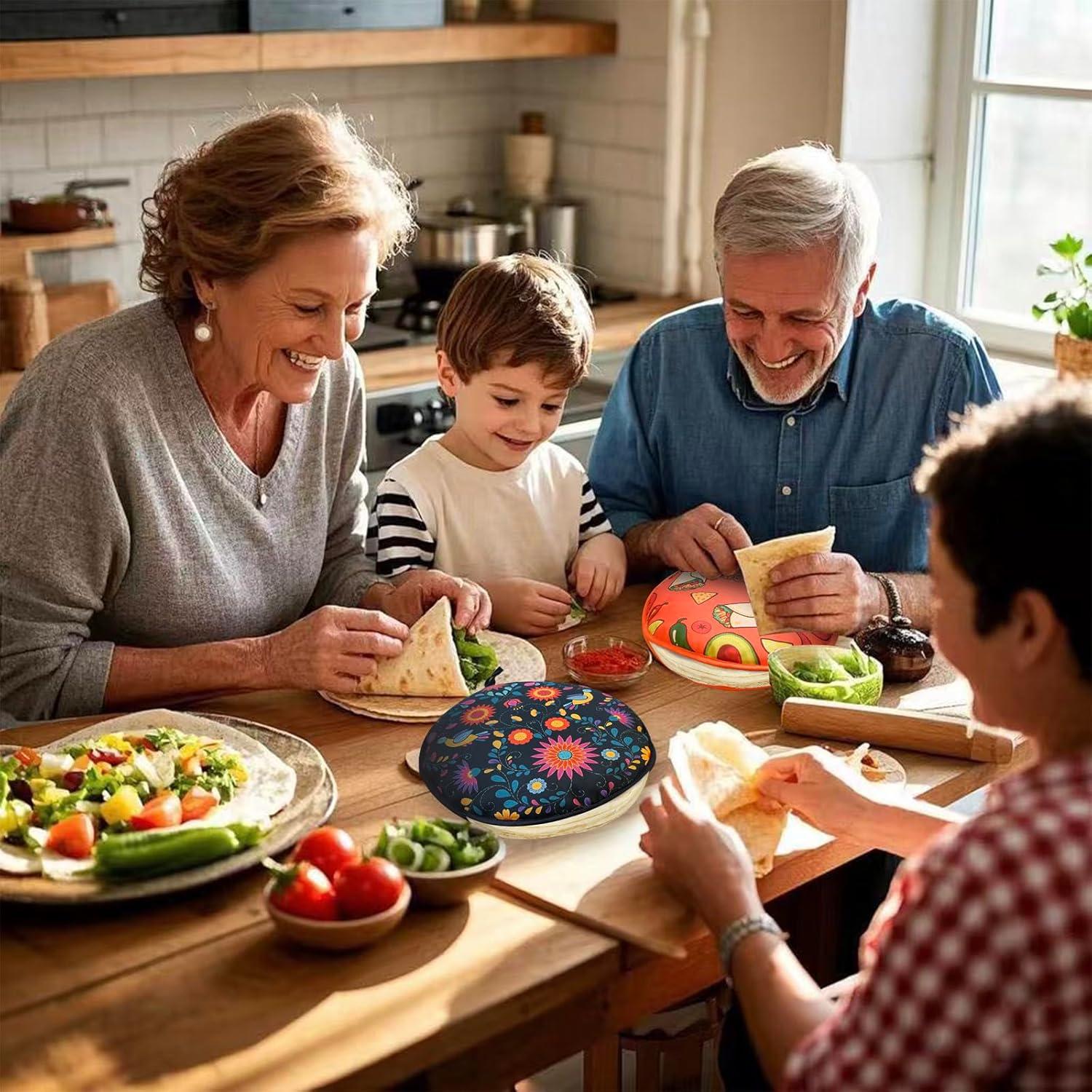2 Calentadores de Tortilla Duthcbw Grandes Aislantes Naranja/Negro