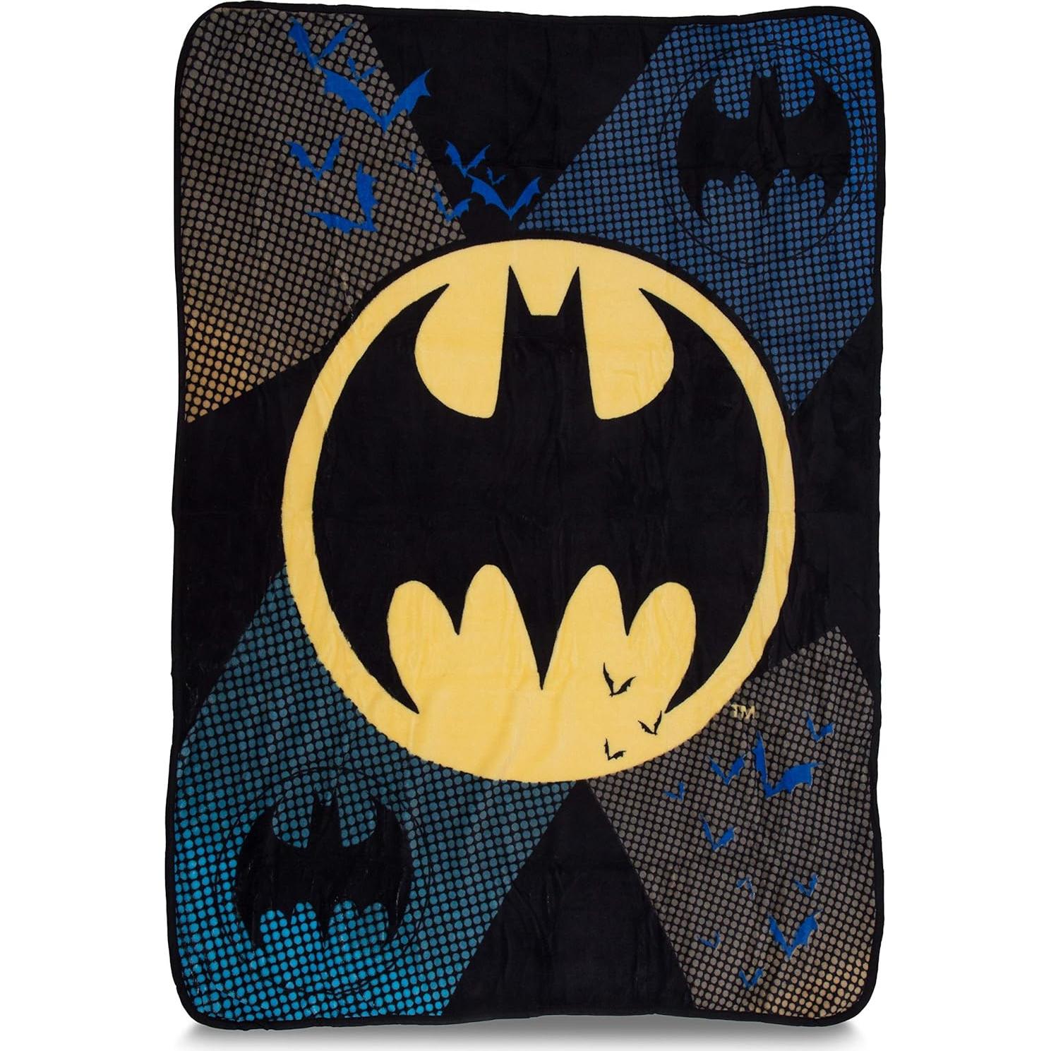 Manta de Felpa Franco Batman 116x152 cm Suave y Ligera