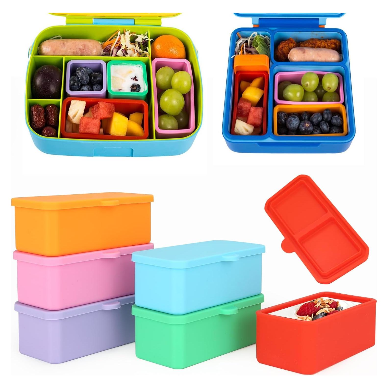 6PCS Divisores de Bento Box Biottro Silicona 133ml Rectangular