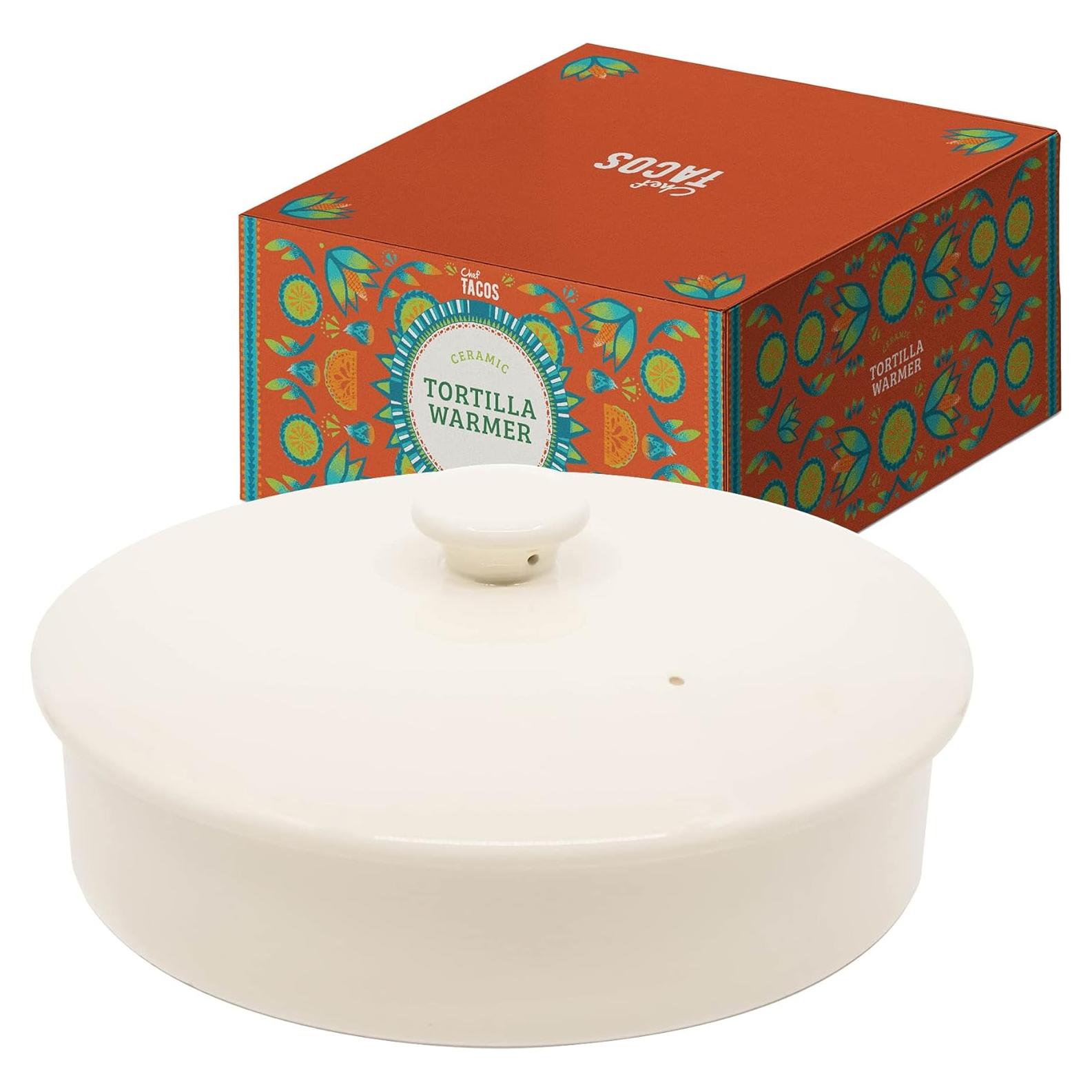 Calentador de Tortillas Cerámica Chef Tacos 20 cm Crema