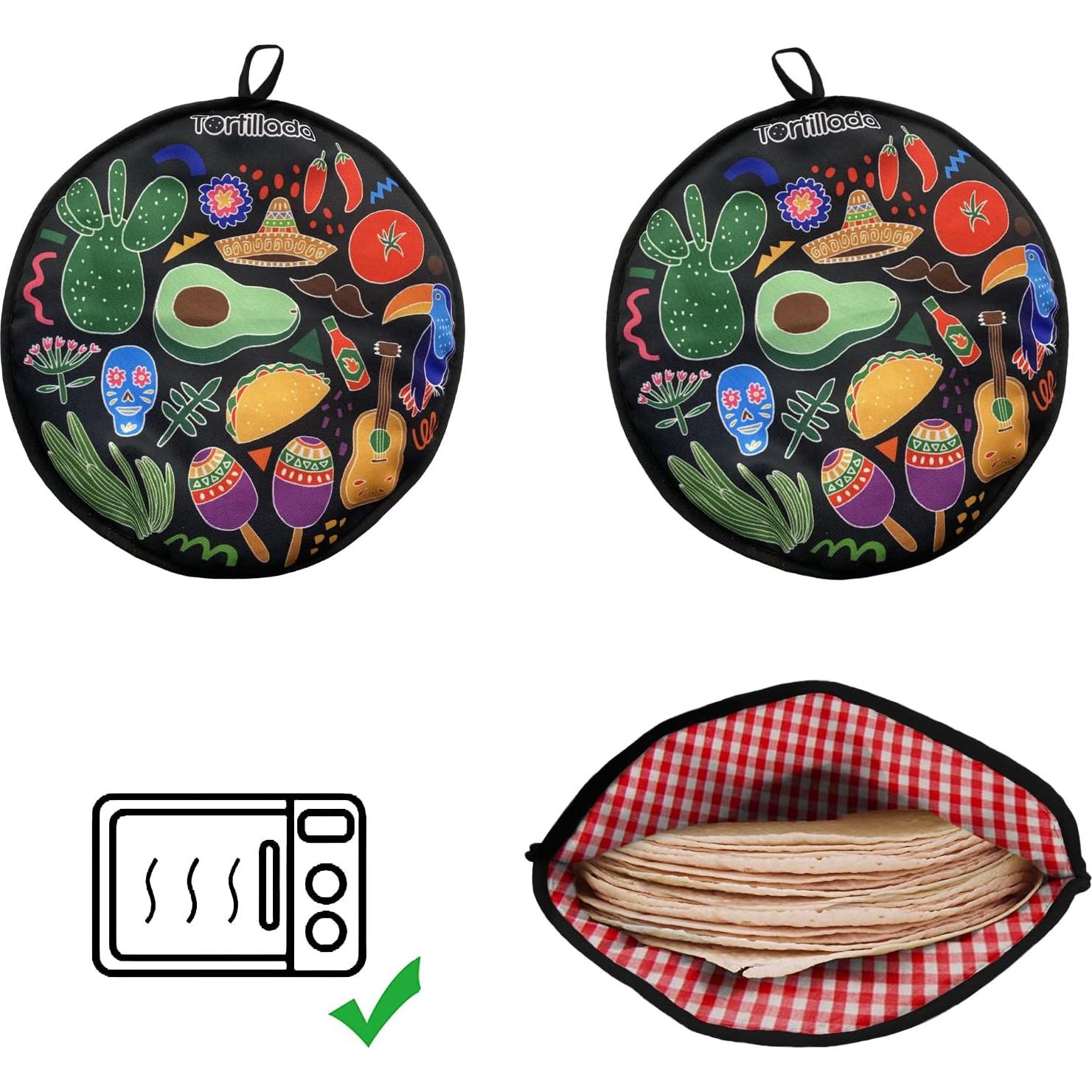 Calentador de Tortillas Tortillada 30 cm Microondas Negro