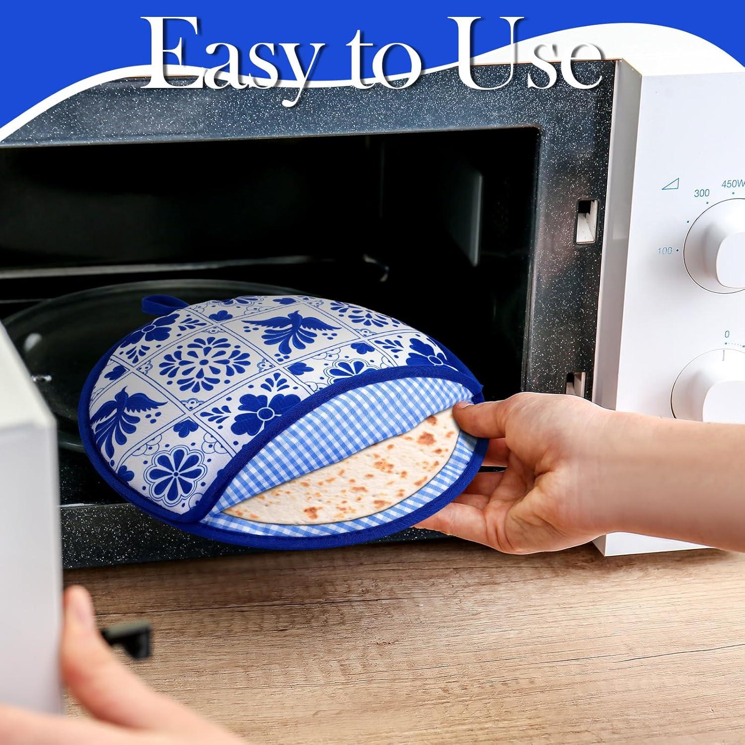 Bolsa Calentadora de Tortillas Honeydak 30 cm Talavera Azul - 2 Pcs