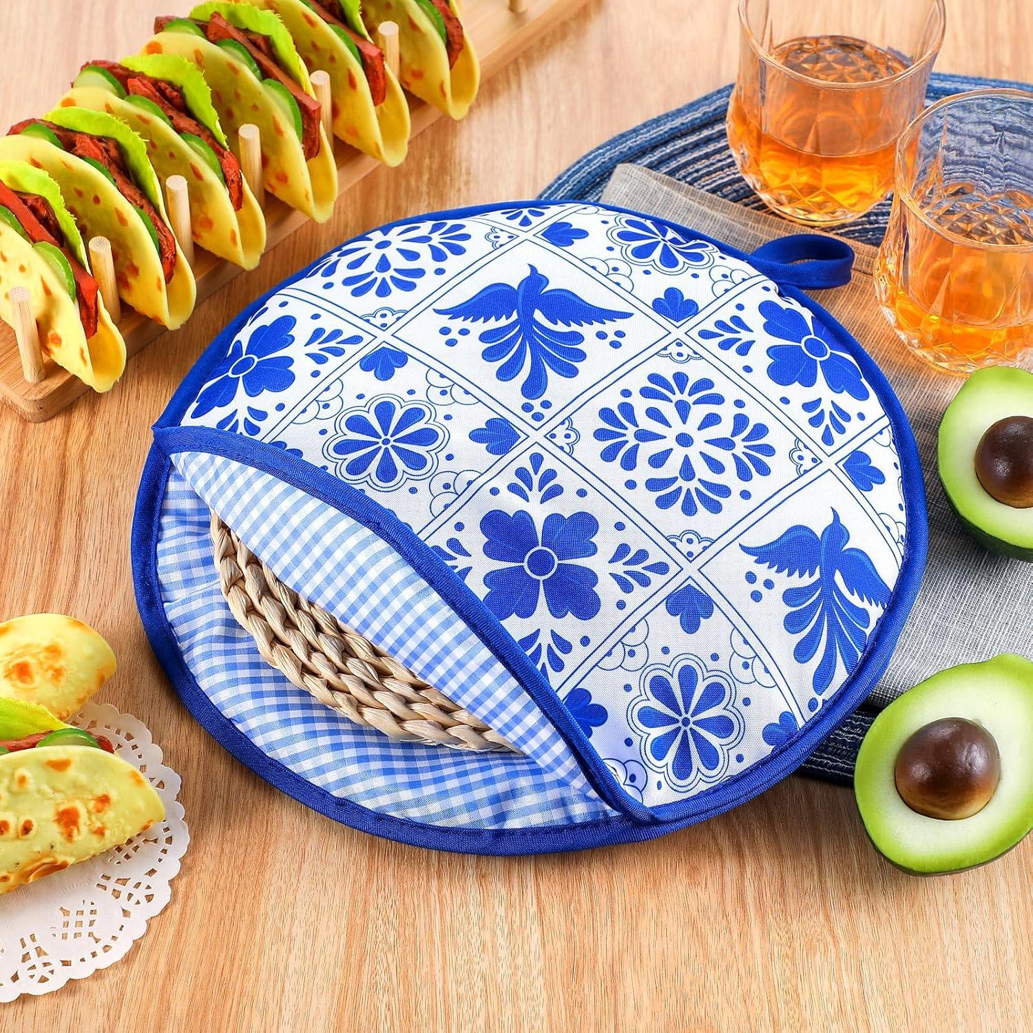 Bolsa Calentadora de Tortillas Honeydak 30 cm Talavera Azul - 2 Pcs