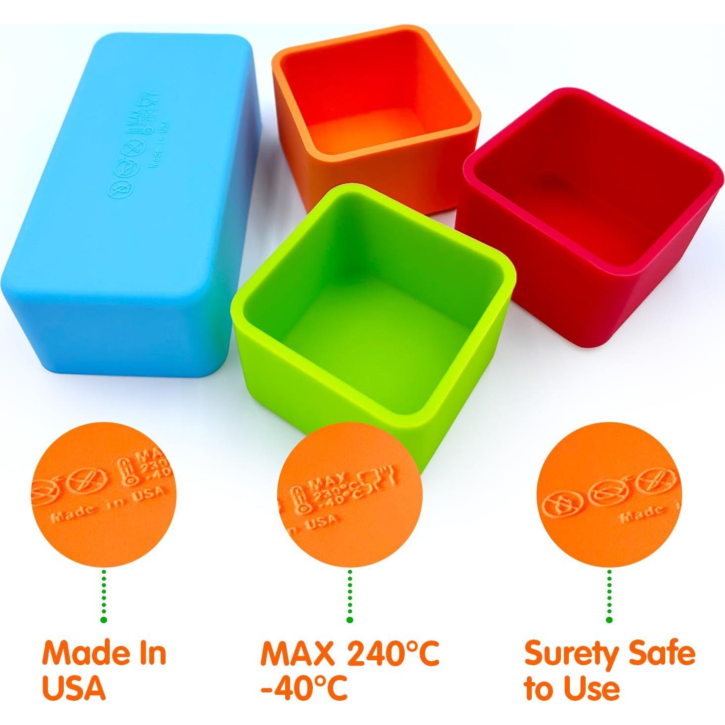 Divisores de Bento de Silicona Liamasum - 6 Piezas Apto Lavavajillas