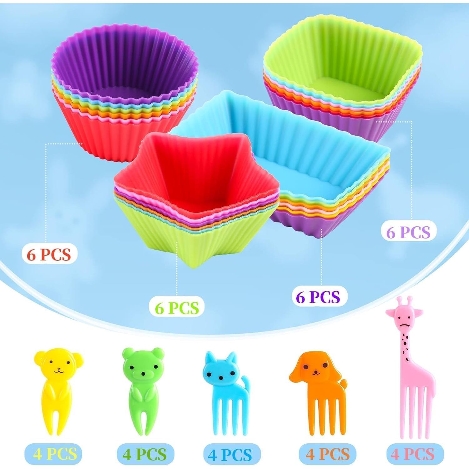 Divisores de caja de almuerzo de silicona WSmelon - 24 piezas