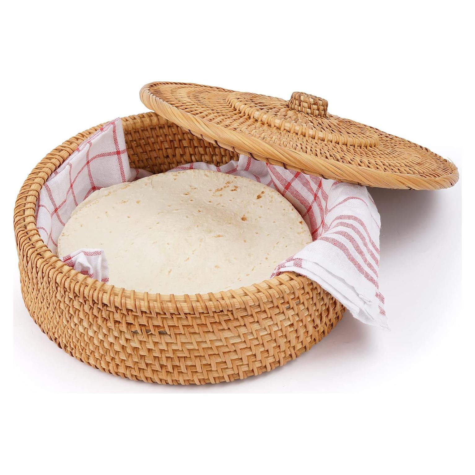 Cesta Calentadora de Tortillas Tortillada 10 Pulgadas Ratán