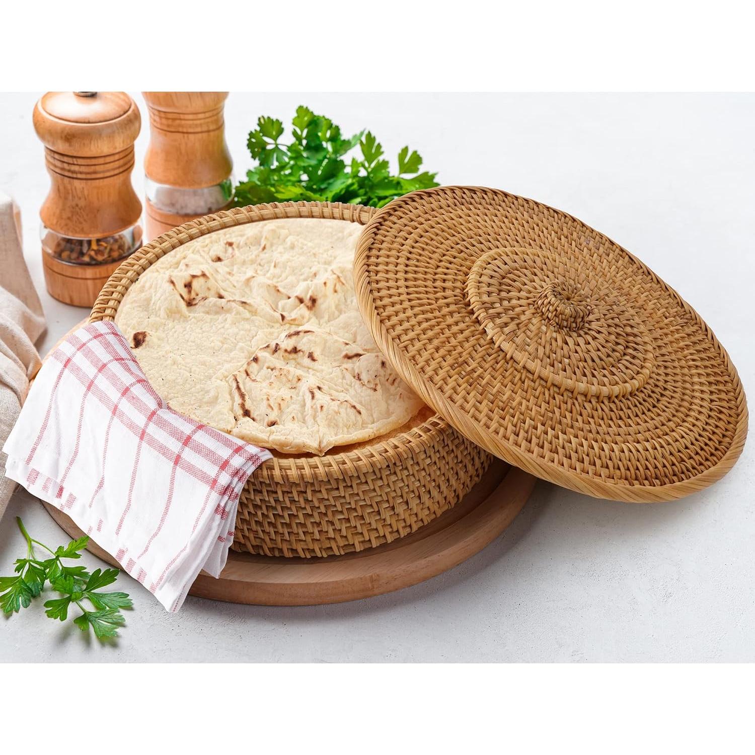 Cesta Calentadora de Tortillas Tortillada 10 Pulgadas Ratán