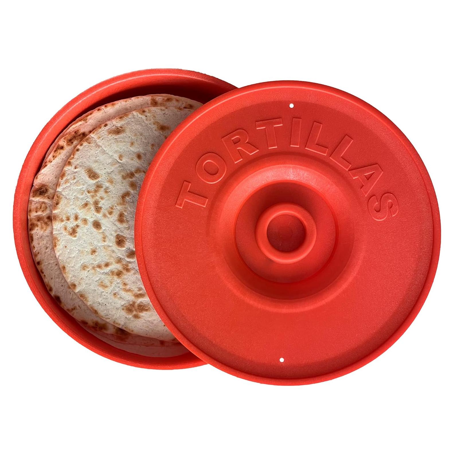 Calentador de Tortillas Rojo A TODA LECHE 21.6 cm Microondas