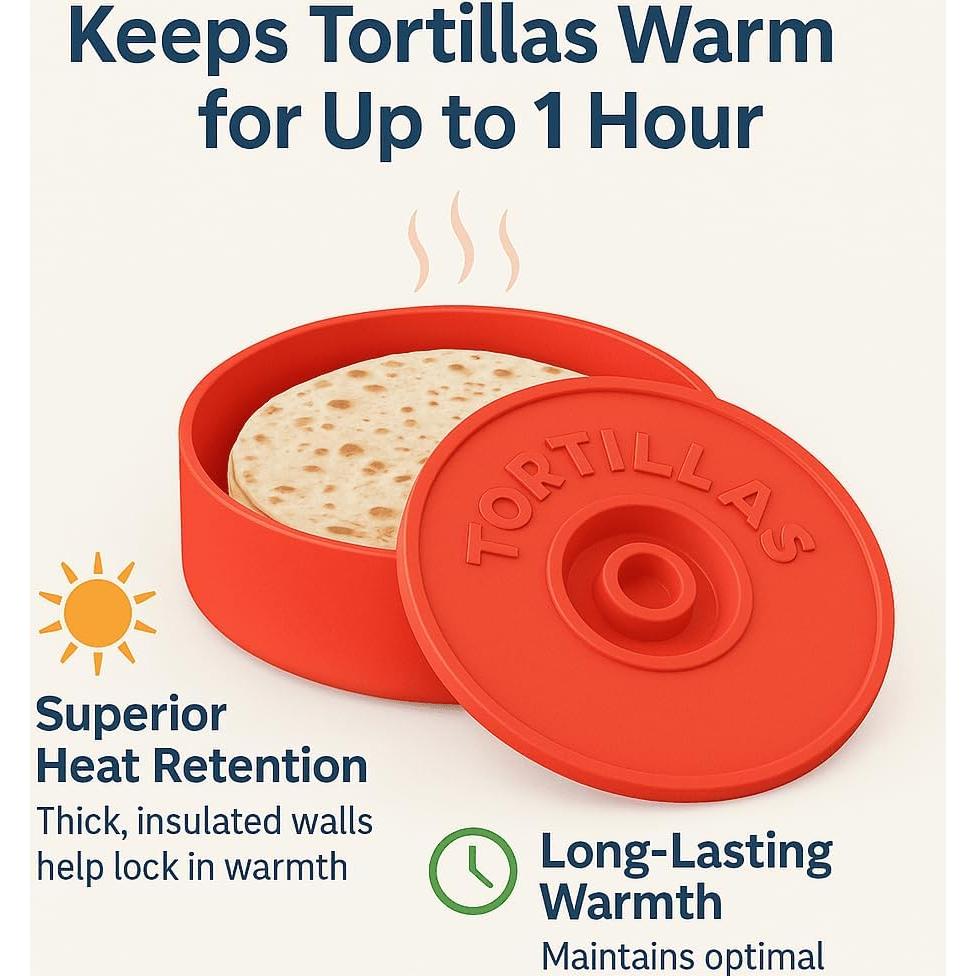 Calentador de Tortillas Rojo A TODA LECHE 21.6 cm Microondas