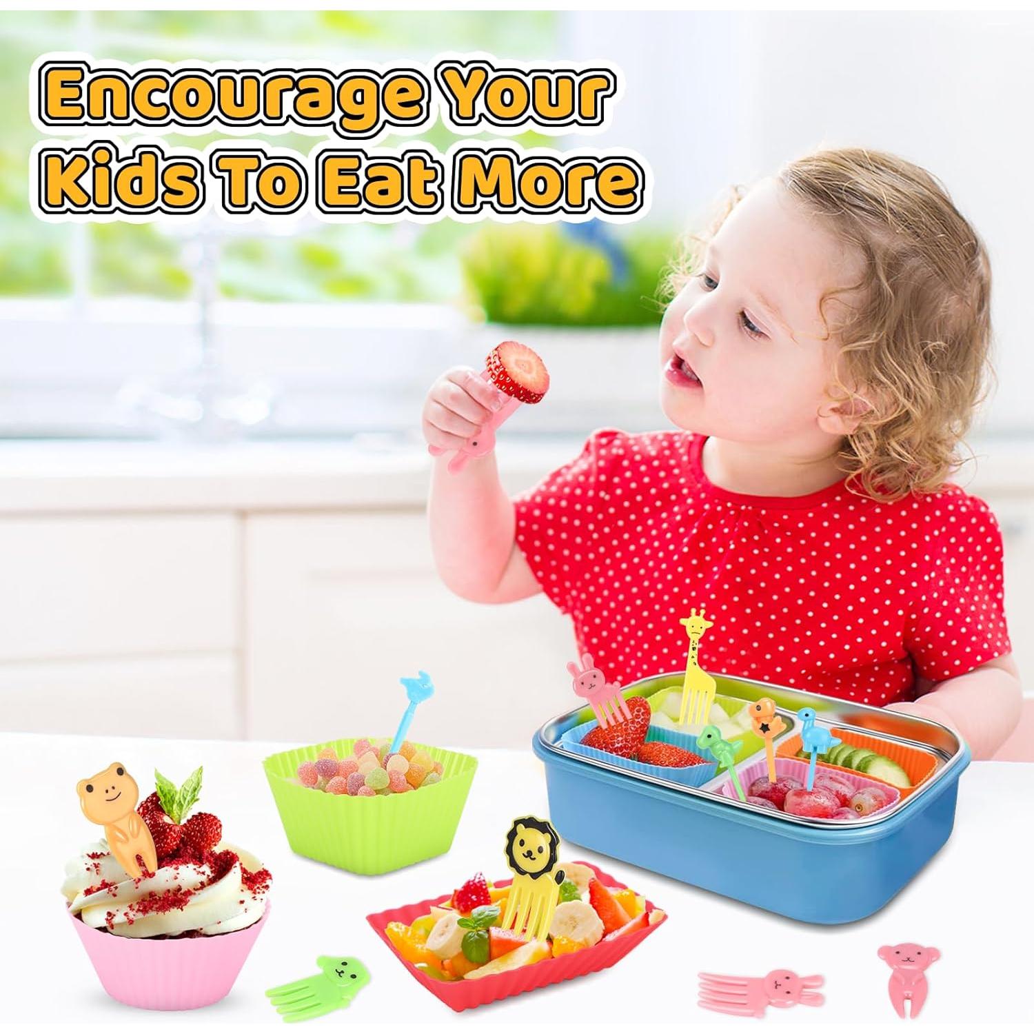 Juego de Divisores de Silicona Axlksia 80 Pcs para Bento