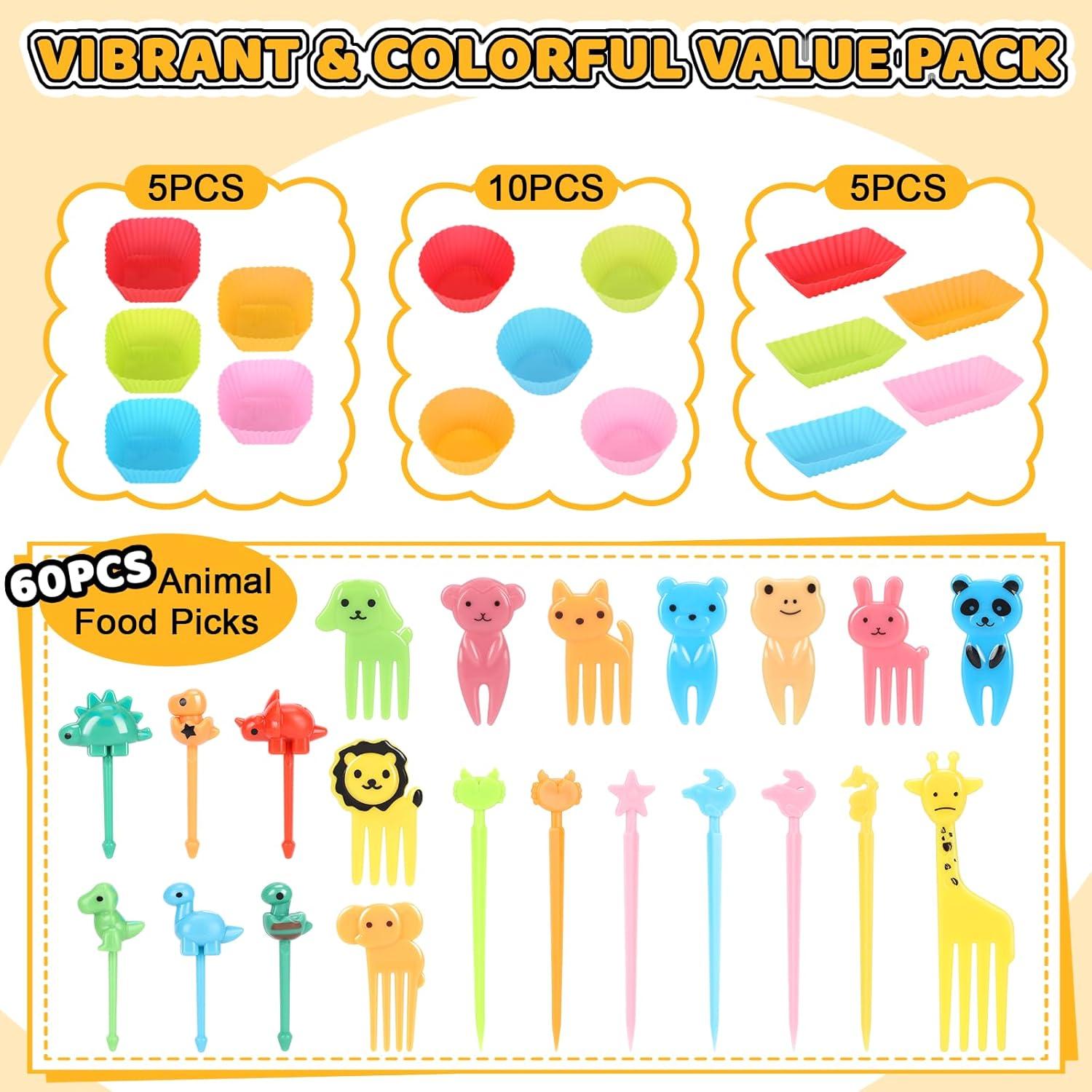 Juego de Divisores de Silicona Axlksia 80 Pcs para Bento