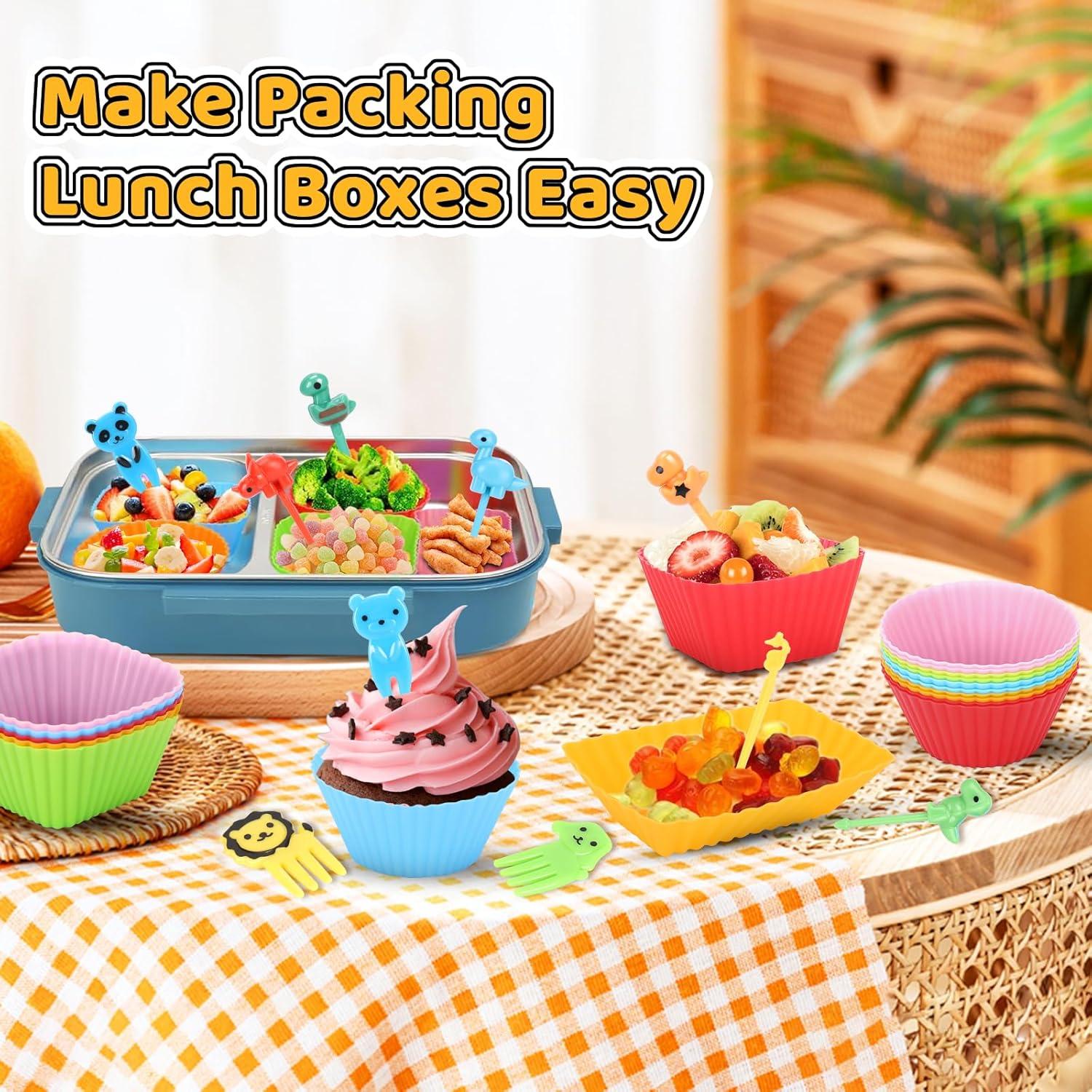 Juego de Divisores de Silicona Axlksia 80 Pcs para Bento