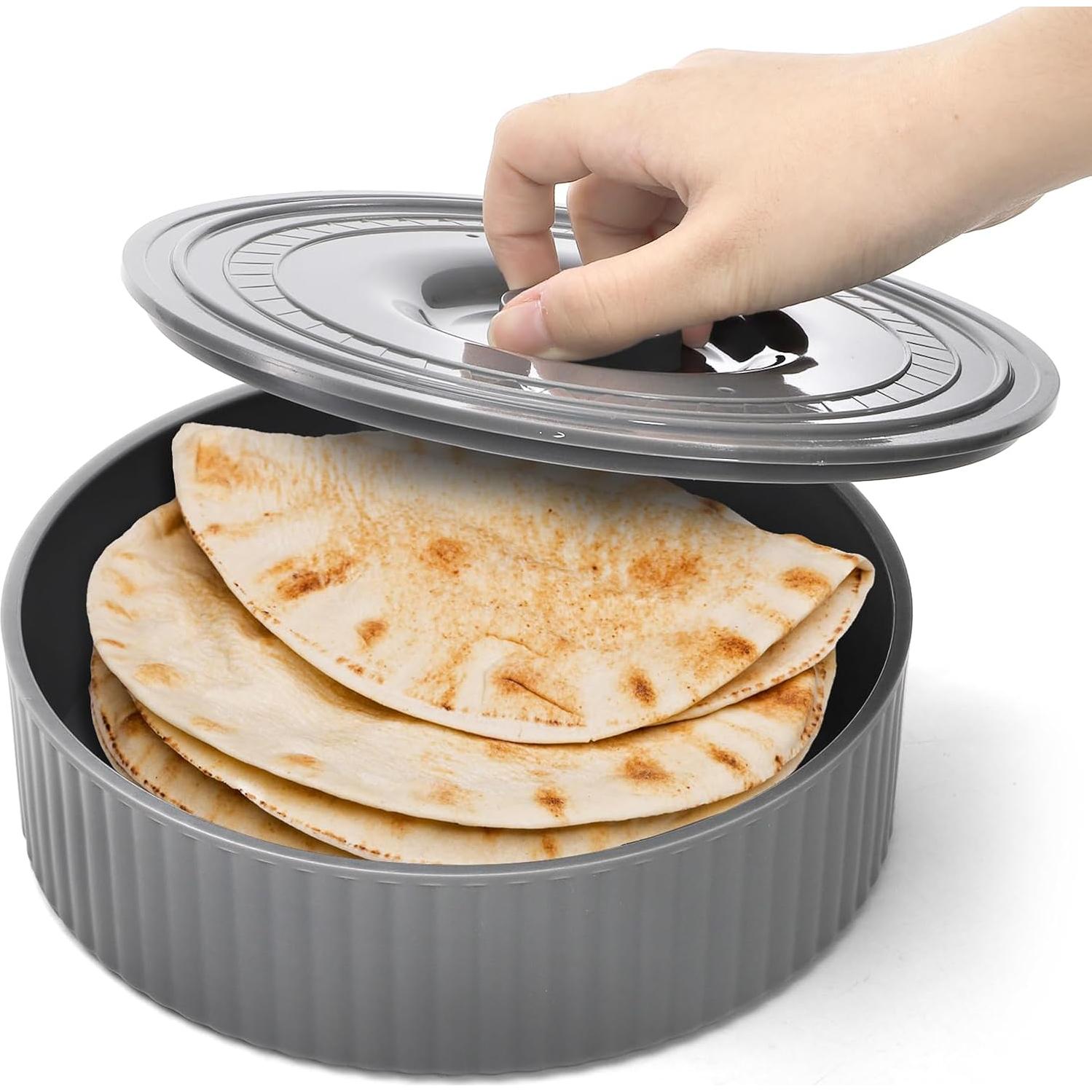 Paquete de 2 Calentadores de Tortilla Covzoe 21.6 cm Gris
