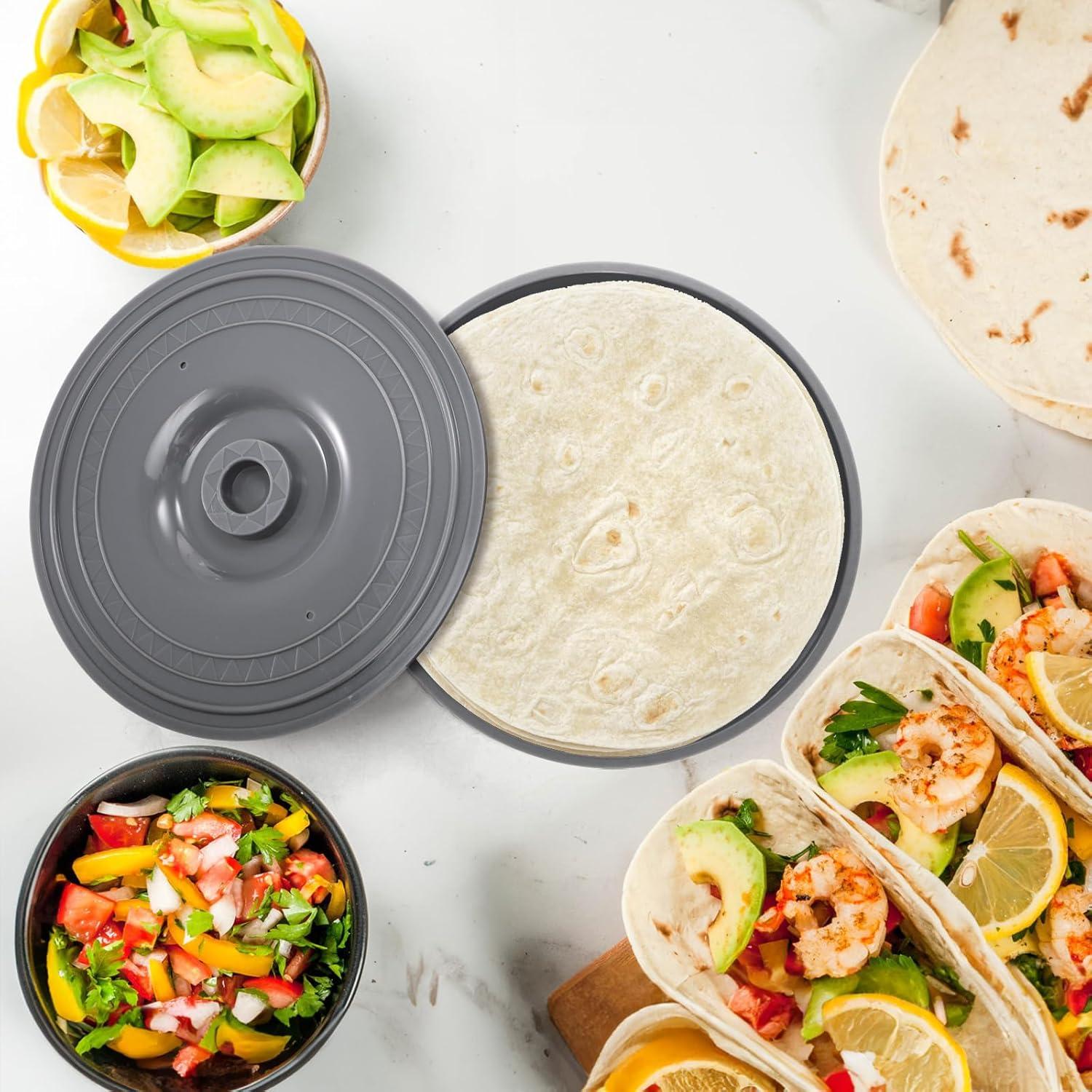 Paquete de 2 Calentadores de Tortilla Covzoe 21.6 cm Gris