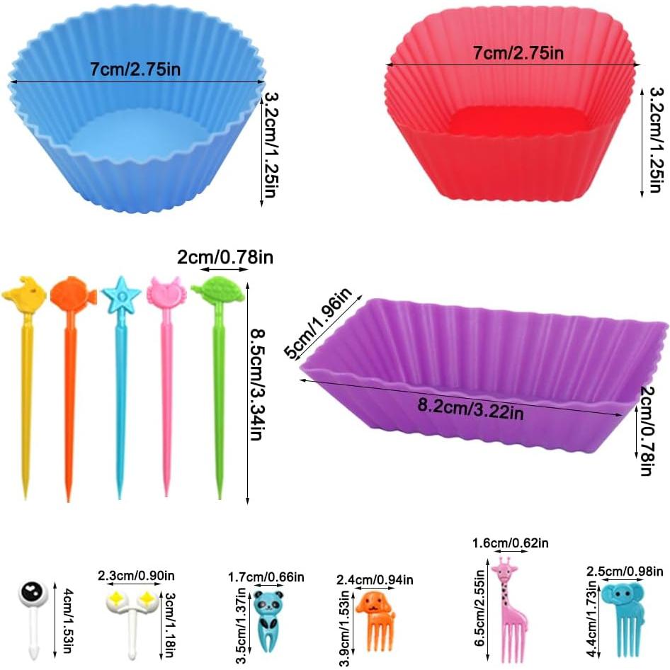 Kit de Divisores de Silicona SourceTon 70 PCS para Bento Box