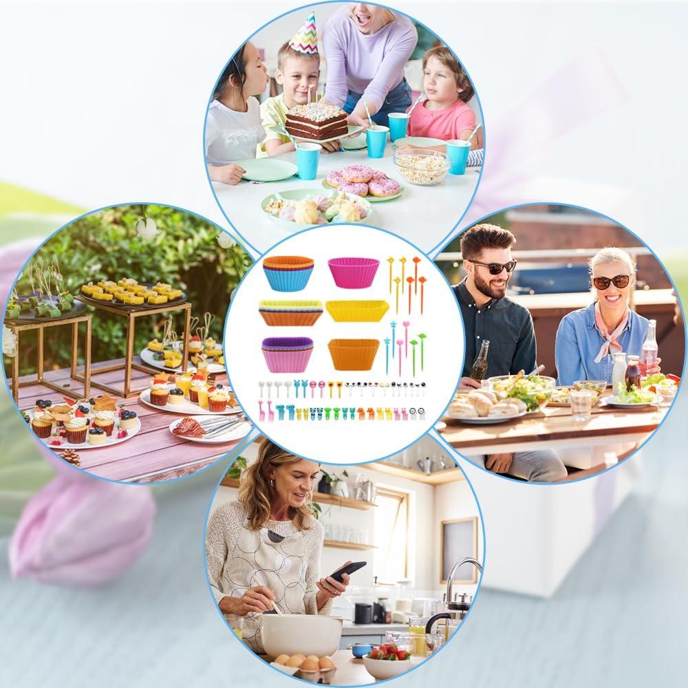 Kit de Divisores de Silicona SourceTon 70 PCS para Bento Box