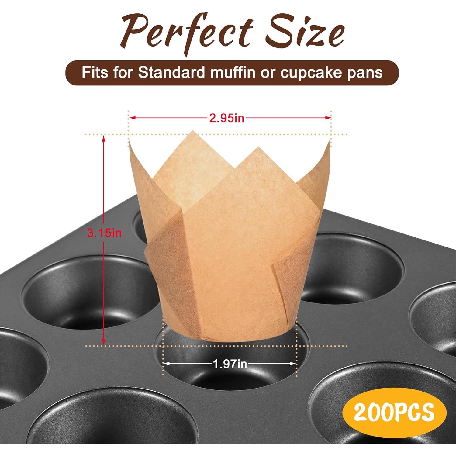 Forros de Cupcake Tulipán Vacnkoy 200 Unidades Naturales