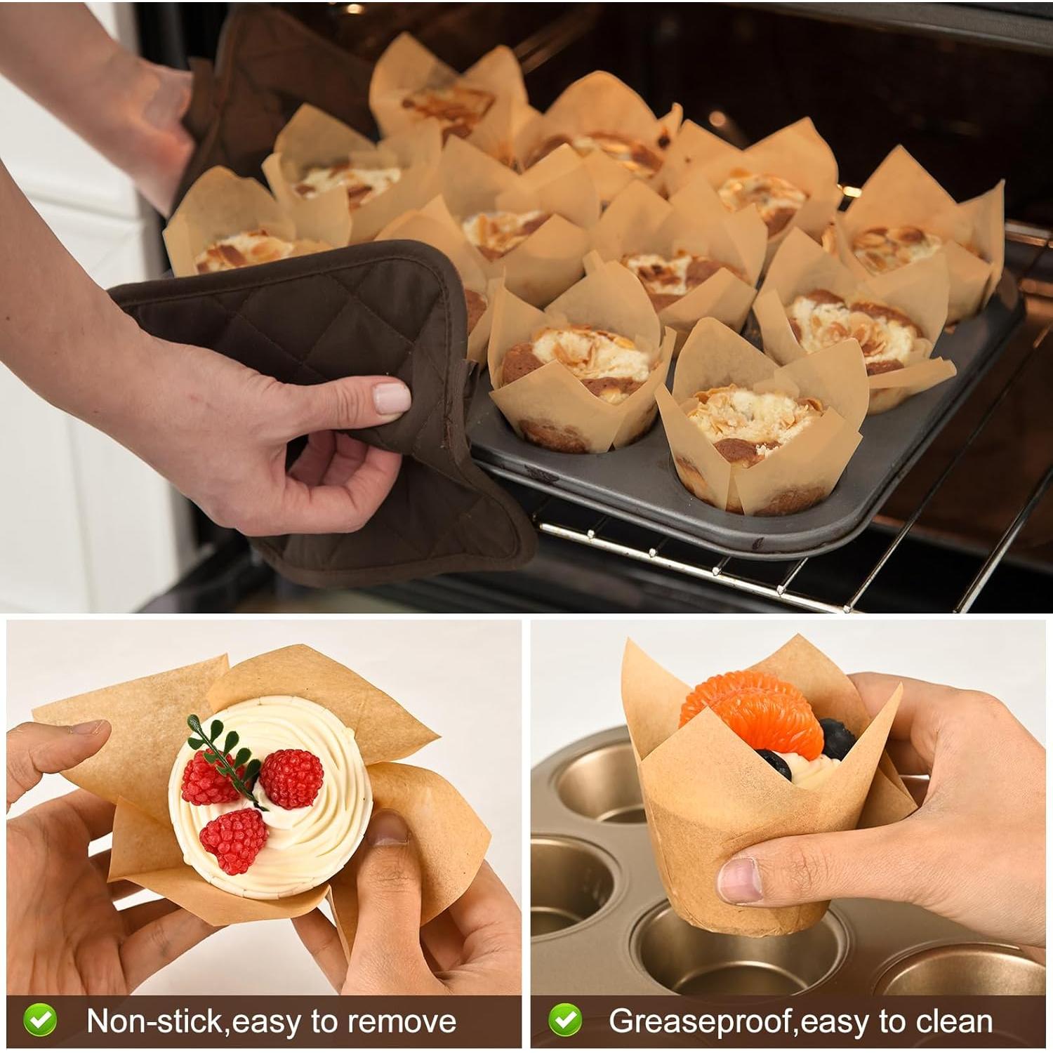 Forros de Cupcake Tulipán Vacnkoy 200 Unidades Naturales