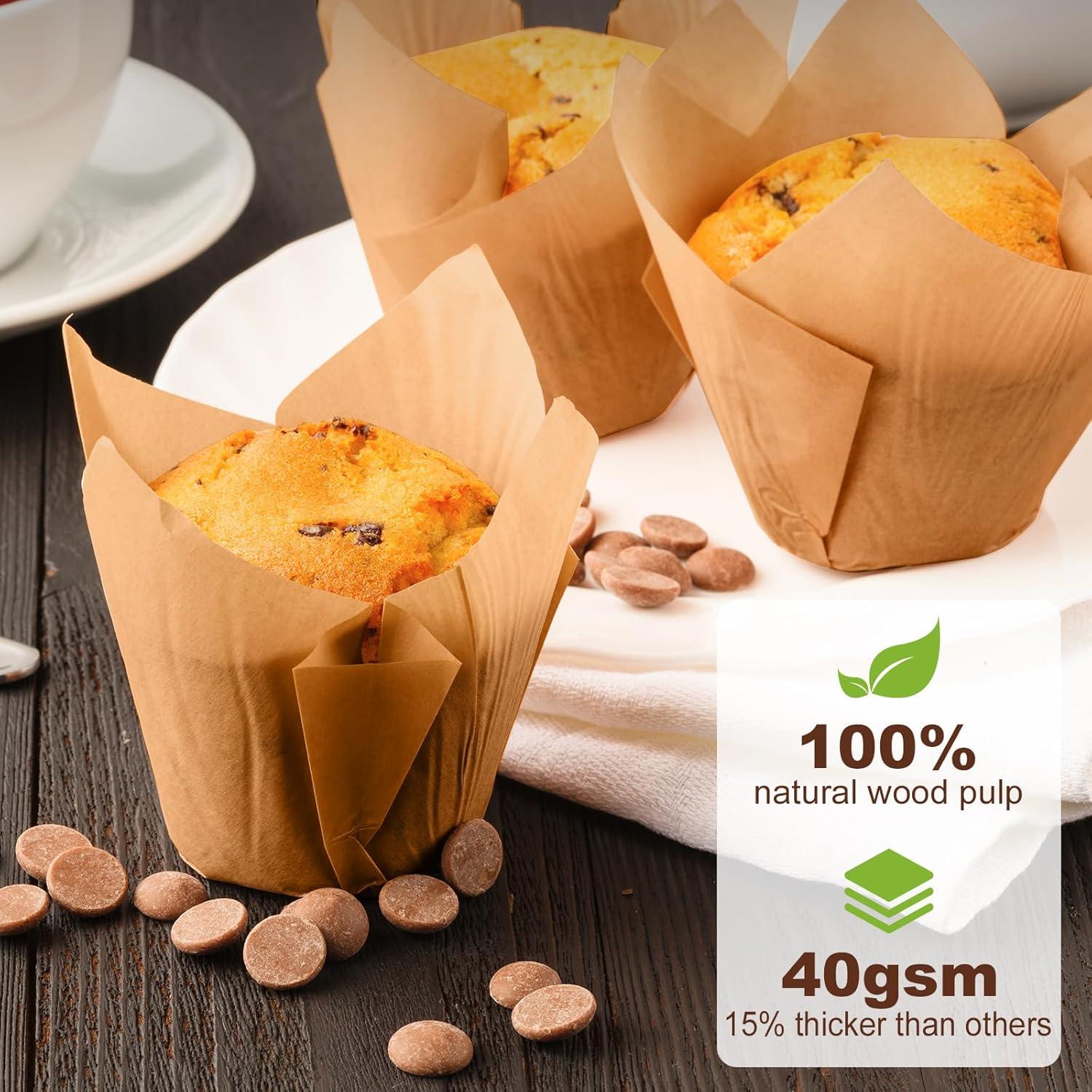 Forros de Cupcake Tulipán Vacnkoy 200 Unidades Naturales