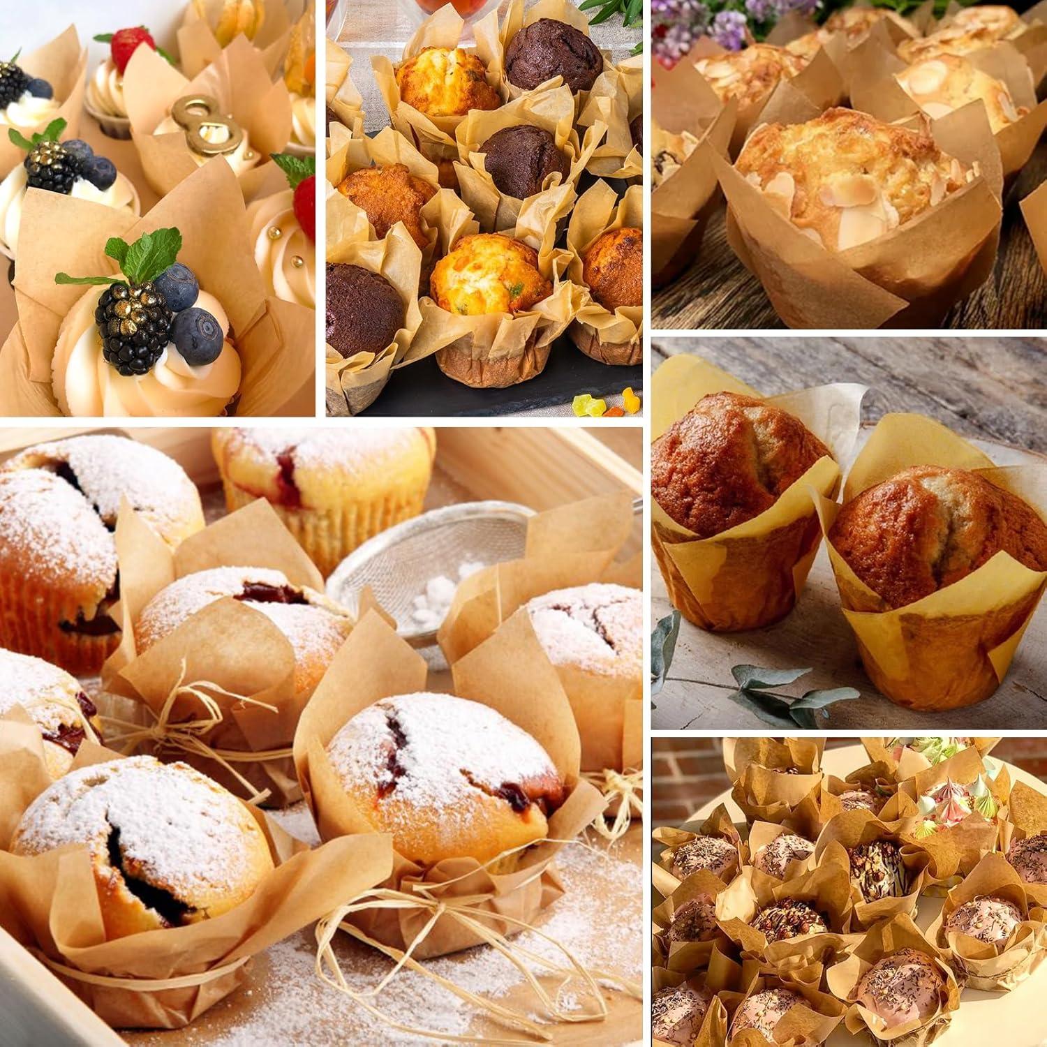 Forros de Cupcake Tulipán Vacnkoy 200 Unidades Naturales