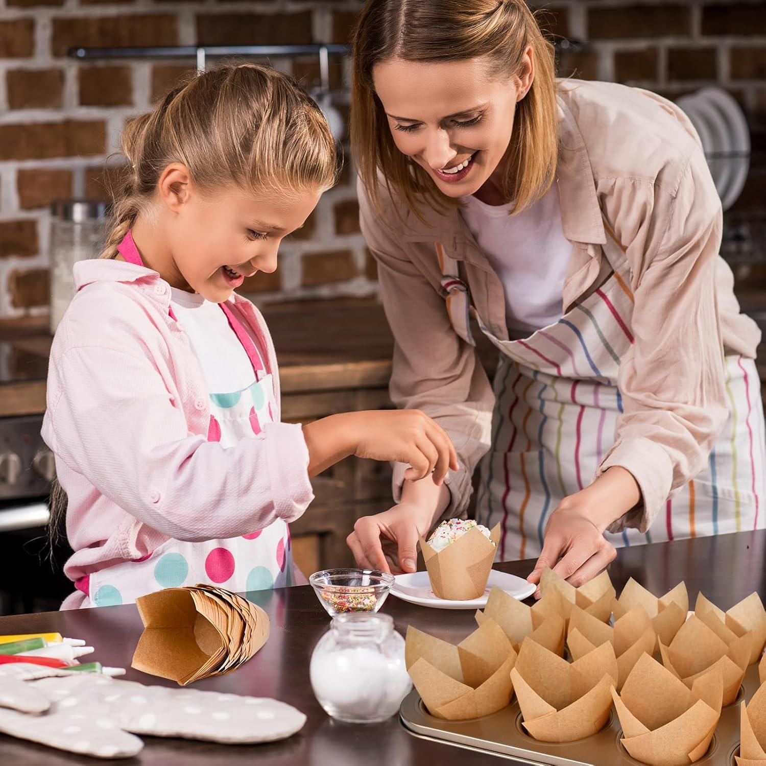 Forros de Cupcake Tulipán Vacnkoy 200 Unidades Naturales