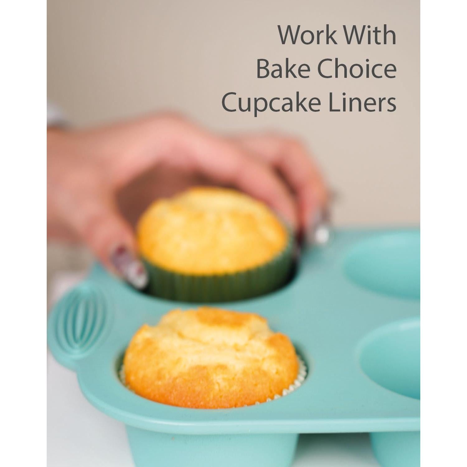 Molde de Muffin de Silicona Bake Choice - 3 Piezas + 100 Forros