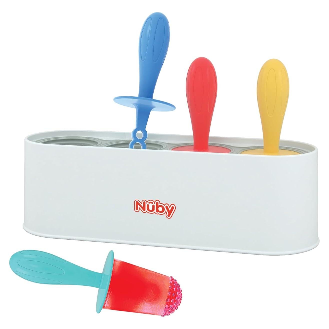 Moldes de Paletas de Silicona Nuby - 4 Unidades para Bebés 4+ Meses