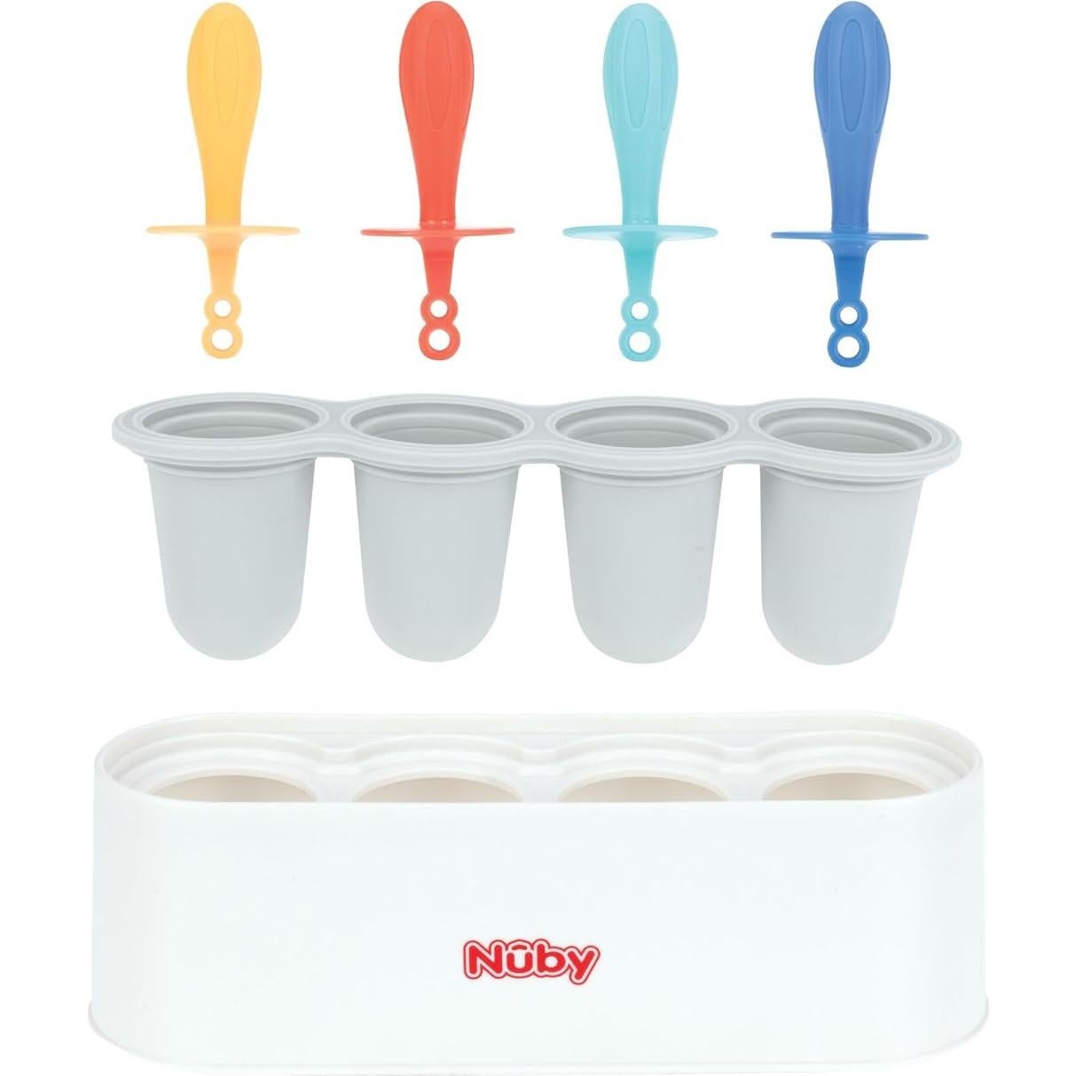 Moldes de Paletas de Silicona Nuby - 4 Unidades para Bebés 4+ Meses
