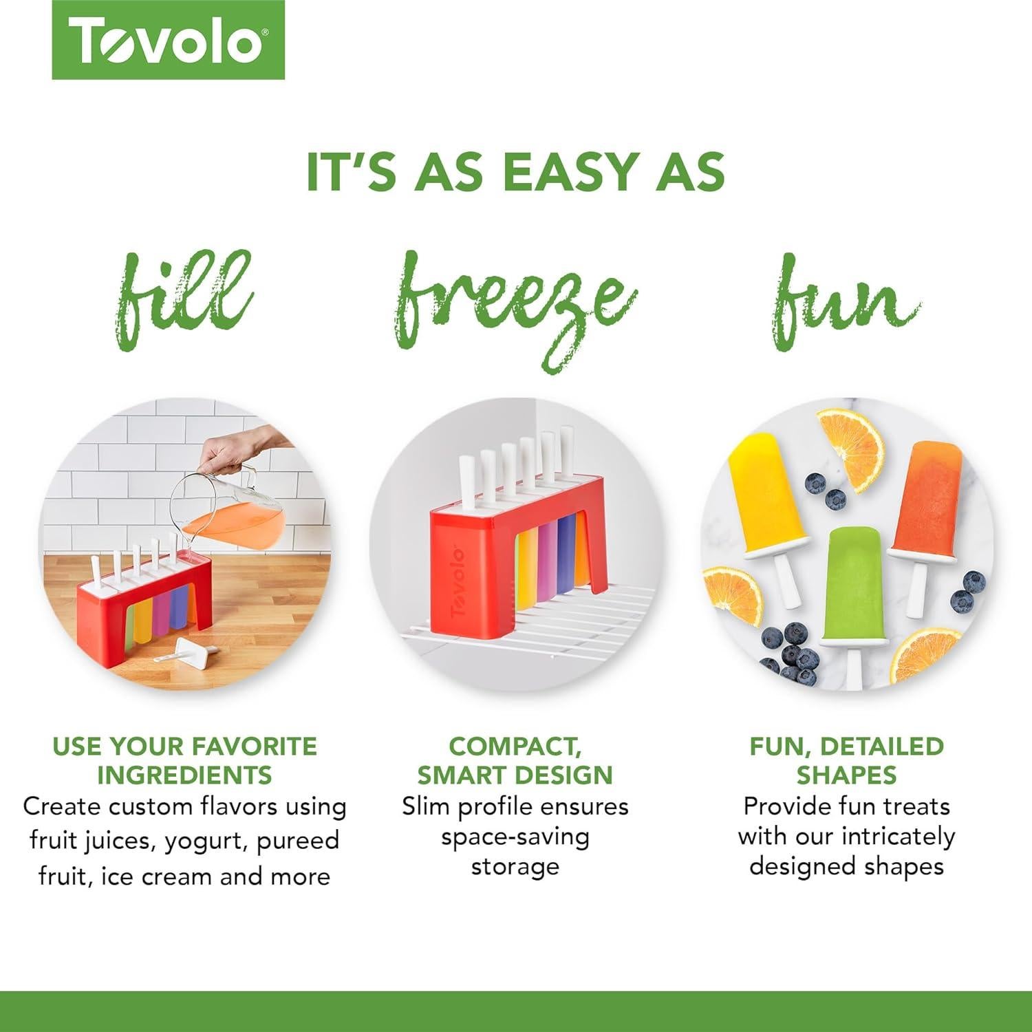 Moldes de Paletas de Silicona Tovolo 6 Cavidades Rojo Manzana