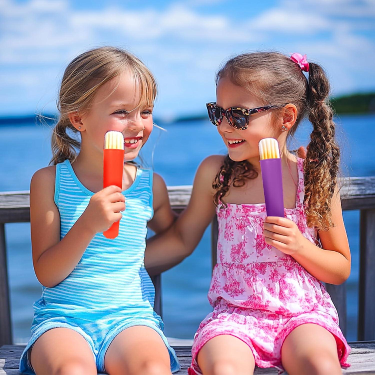 Moldes de Paletas de Silicona 8 Pcs - Reutilizables y Sin Goteo