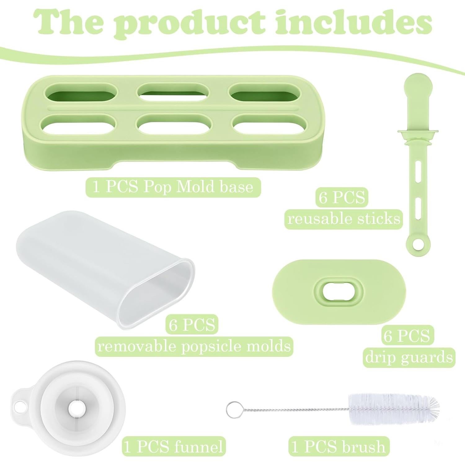 Moldes para Paletas WMKGG 6 PCS Verde, Helado Casero