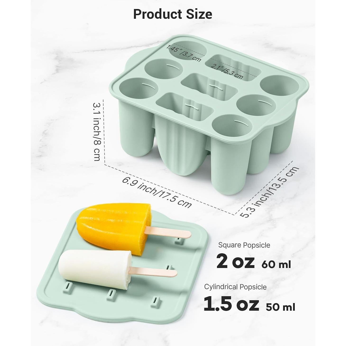 Molde de Paletas de Silicona MEETRUE 9 Cavidades para Niños