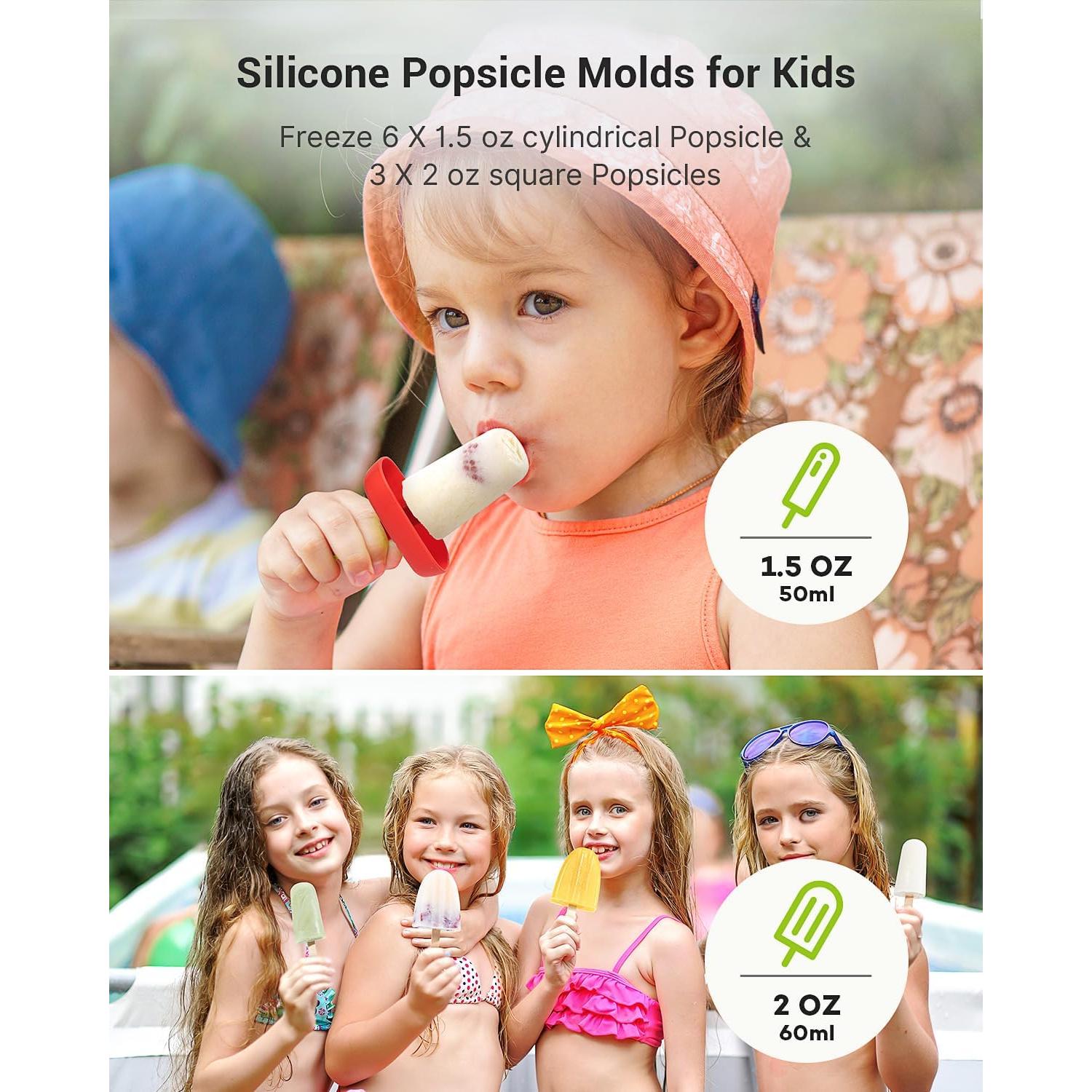 Molde de Paletas de Silicona MEETRUE 9 Cavidades para Niños