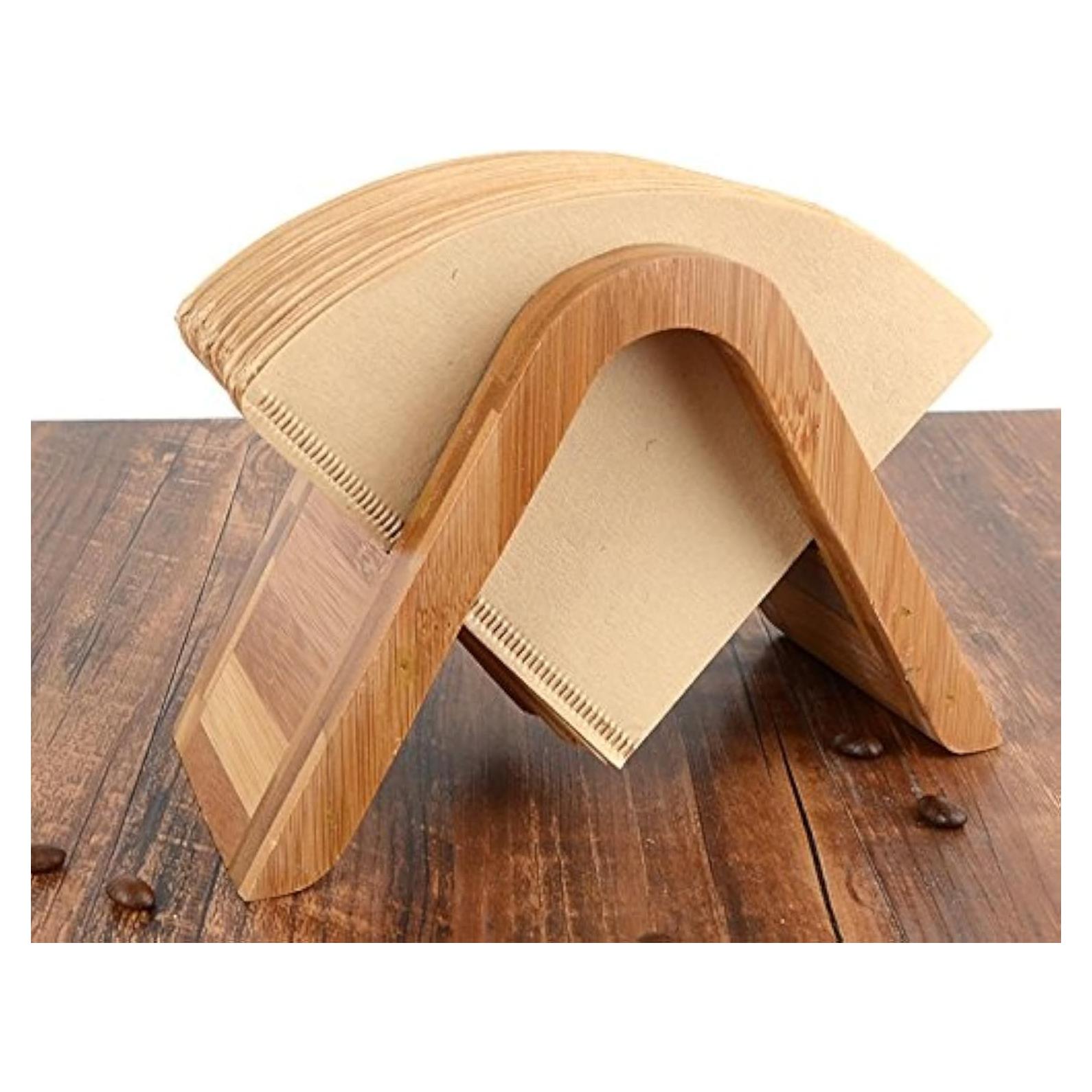 Soporte de Filtro de Café de Bambú - Organizador para 4 Filtros